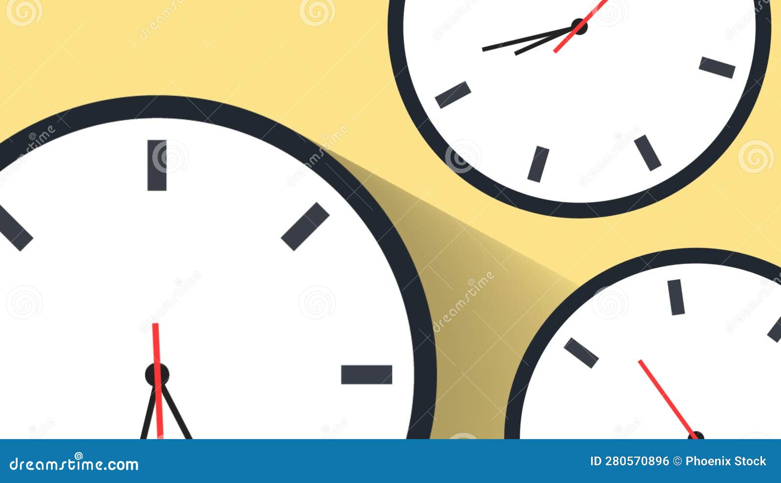 Multiple Clocks Moving Clockwise and Anticlockwise Stock Footage