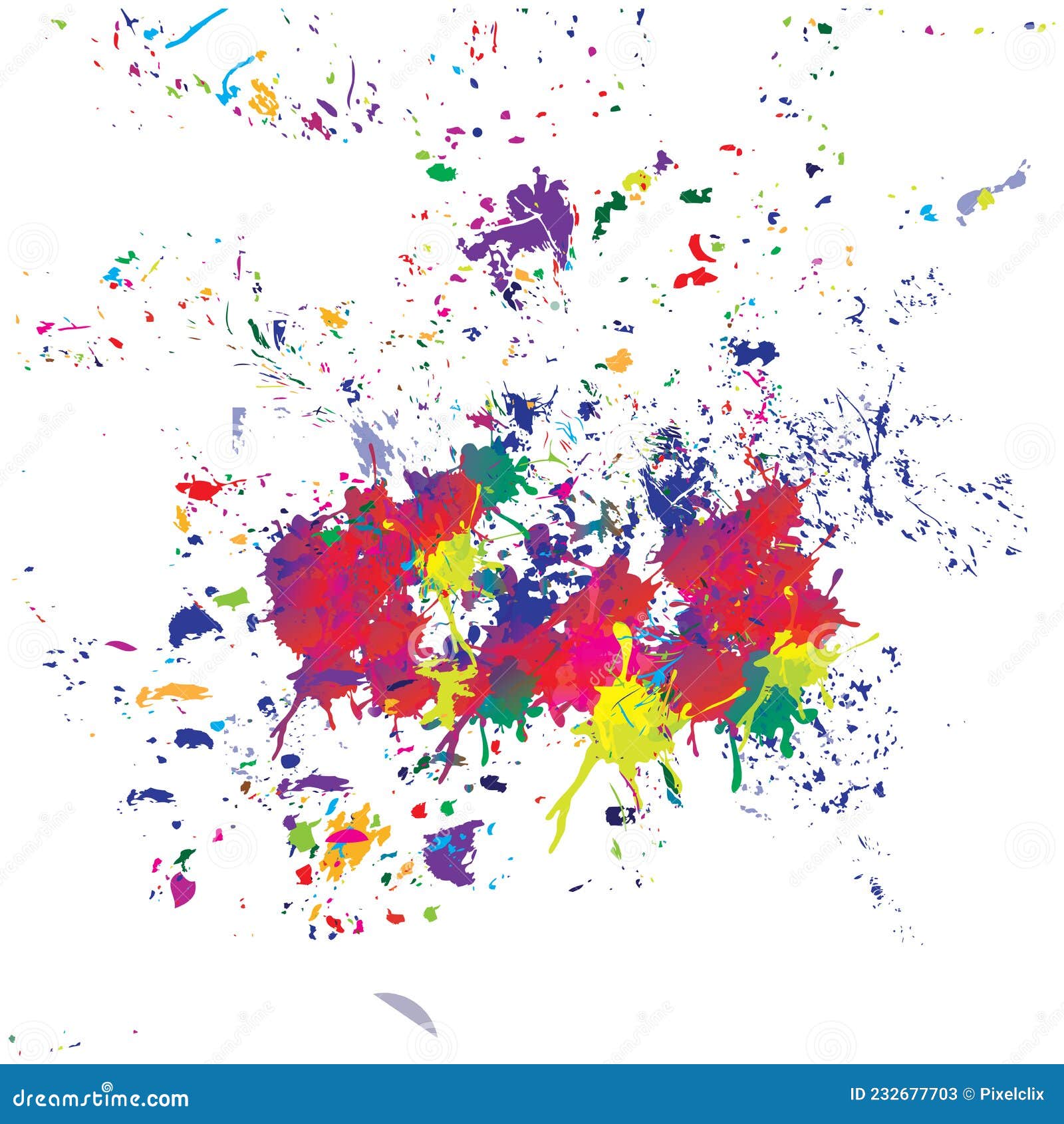 Drop Off Color Splash Bursting Effect. Stock Illustration