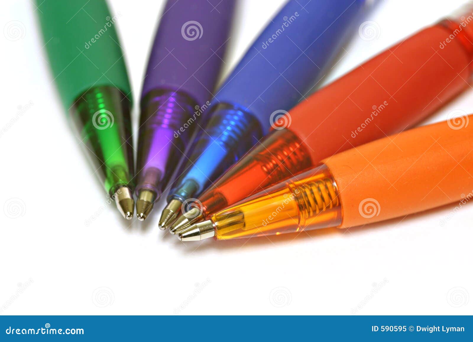Multiple Colorful Pens Isolated Stock Image Image of white, plastic