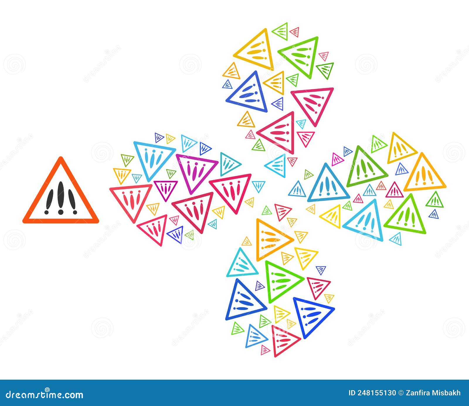 Danger Four Flammable Substances When Wet Vector Illustration