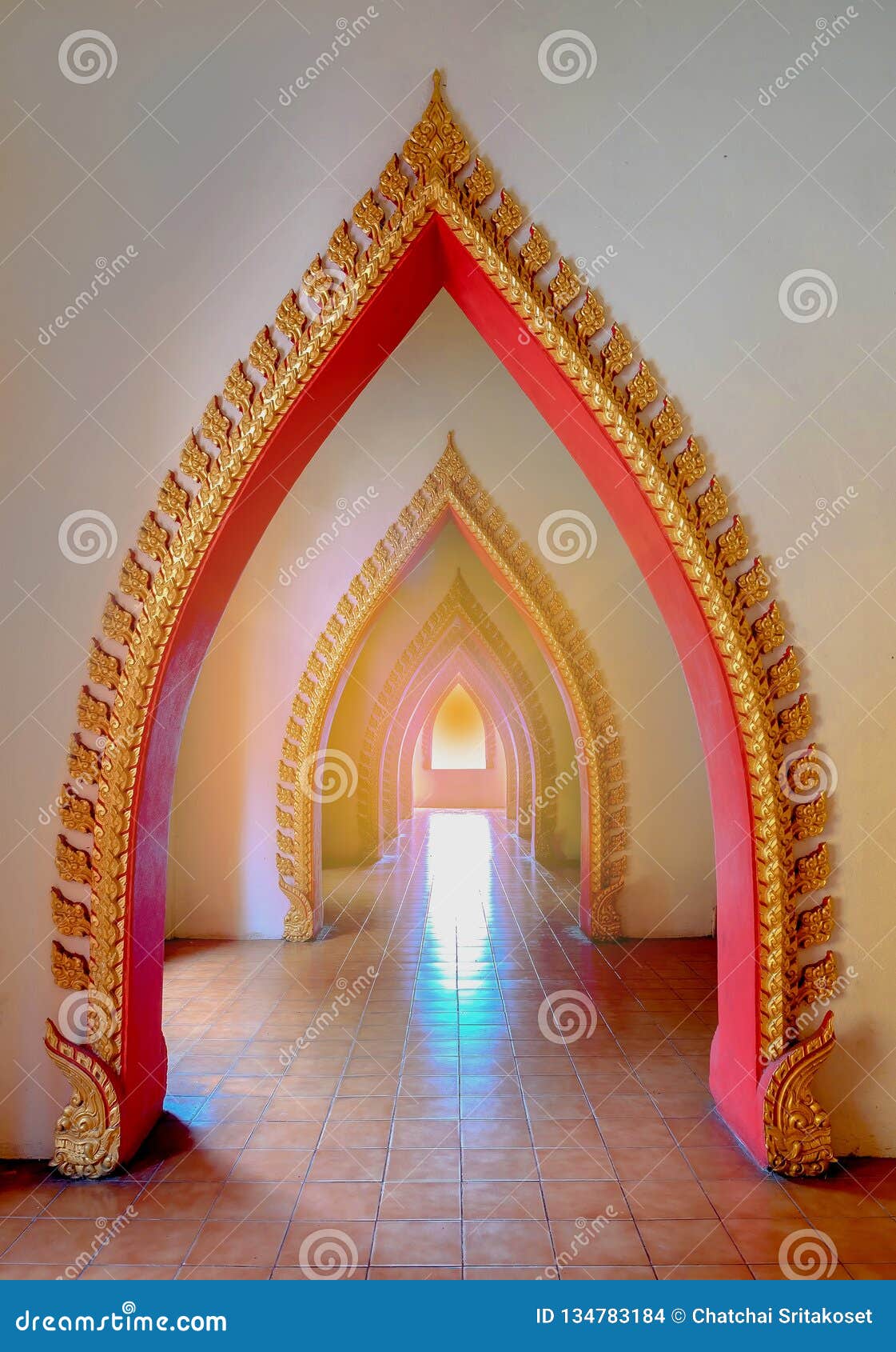 Multiple Door Frames, in Thai Temple Stock Photo Image of doors