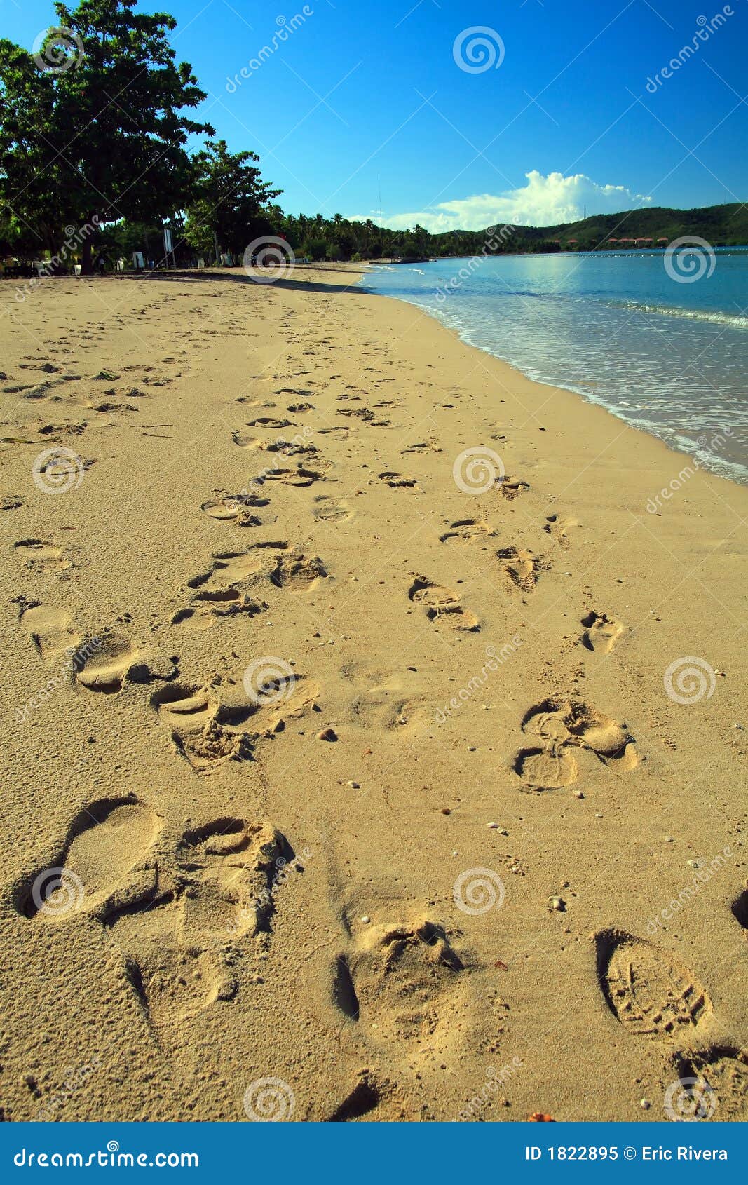 multiple footprints on sand