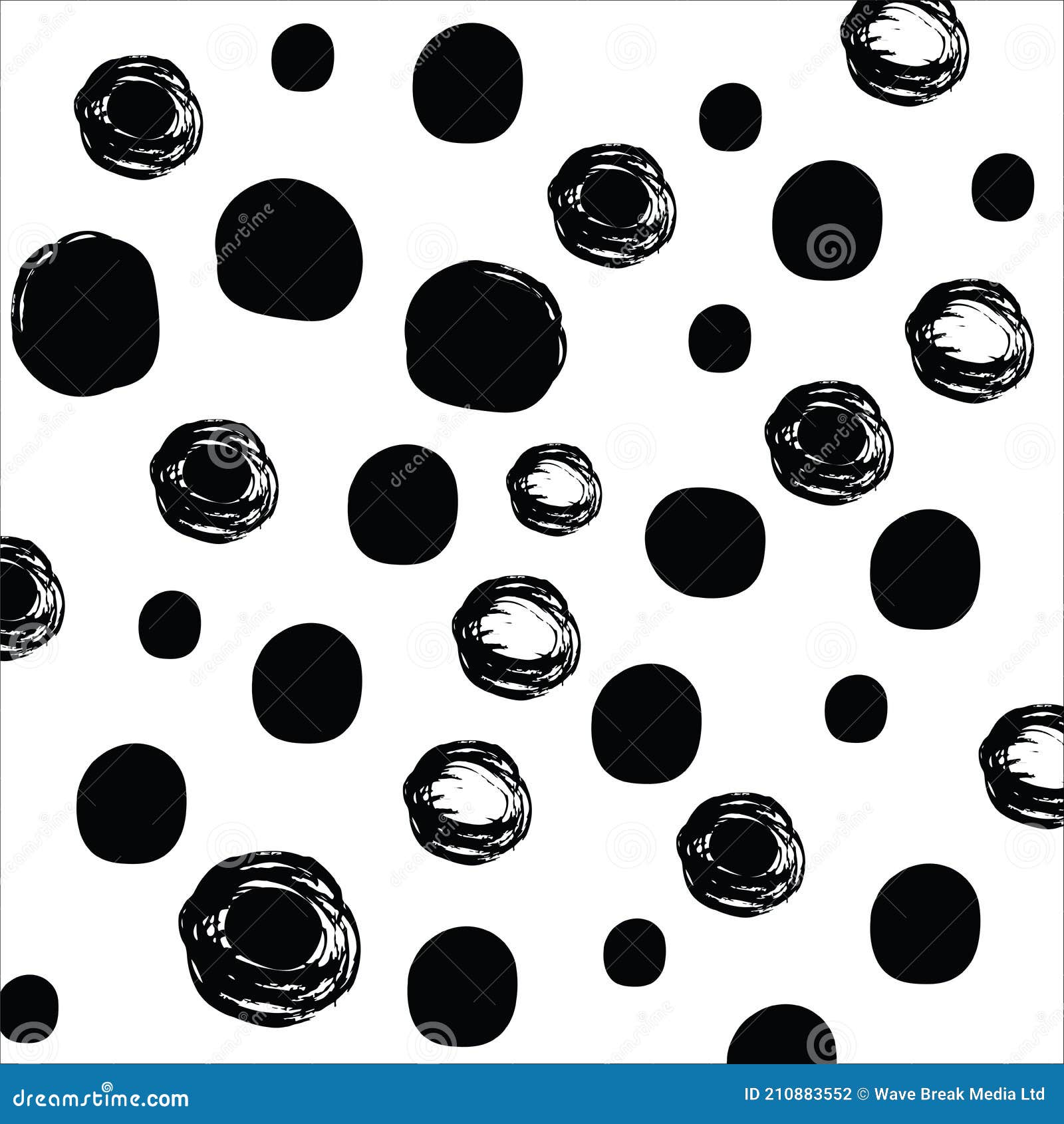 Multiple Hand Drawn Black Spots on White Background Stock Illustration Illustration of