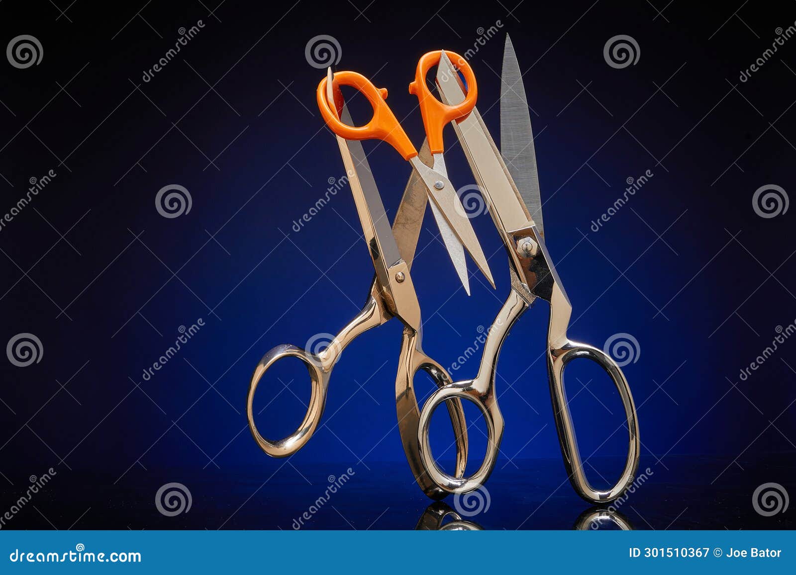 Multiple Pairs of Chrome Scissors Stock Image Image of three, nippers