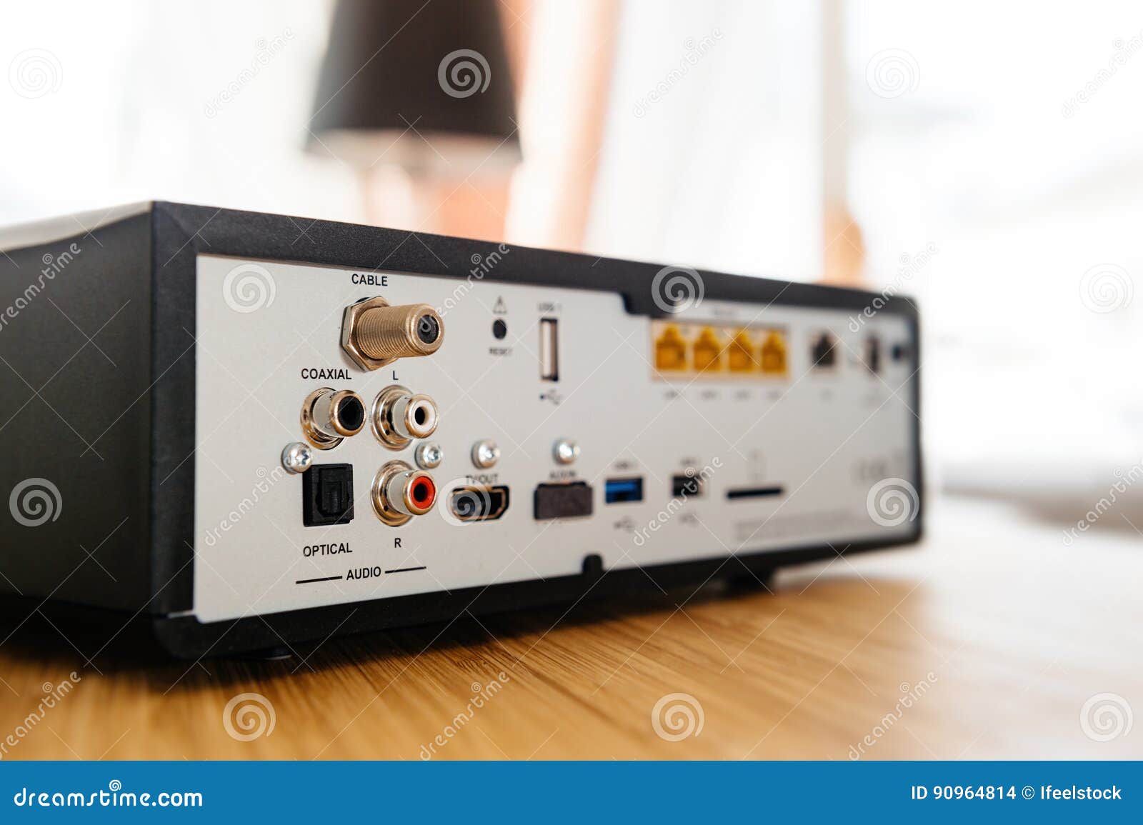 Multiple for Connection Behind Tv Box Stock Photo - Image of digital, adsl: 90964814