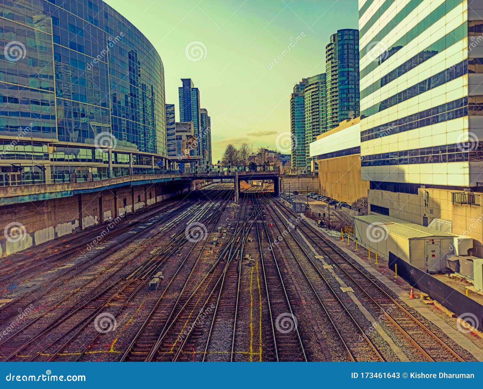 Rail tracks Toronto editorial stock photo. Image of attractions 173461643