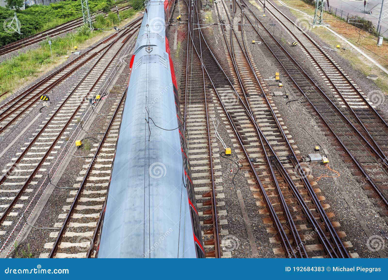 Multiple Railroad Tracks with Junctions at a Railway Station in a