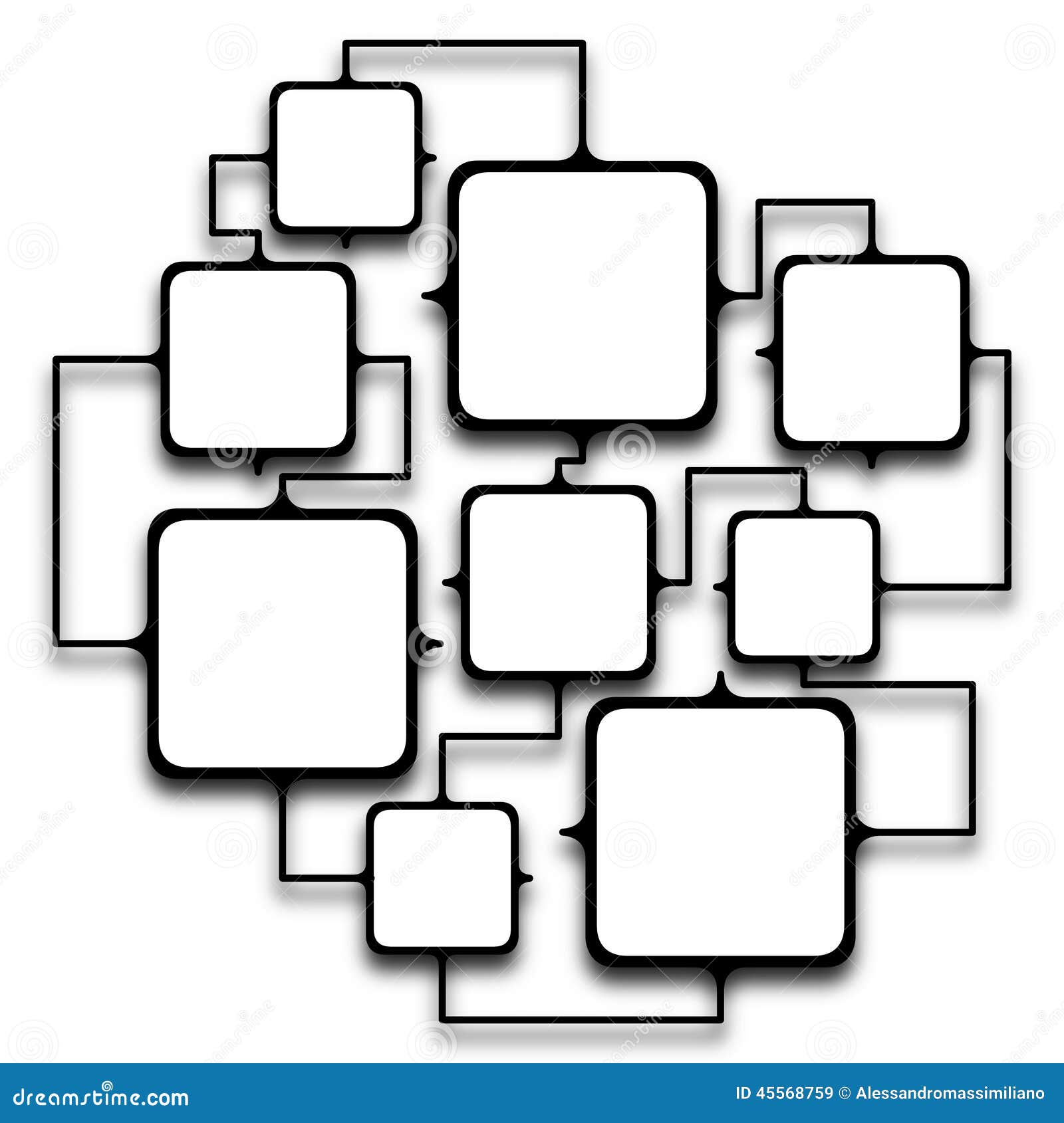 Multiple squared frames linked together stock illustration image 45568759