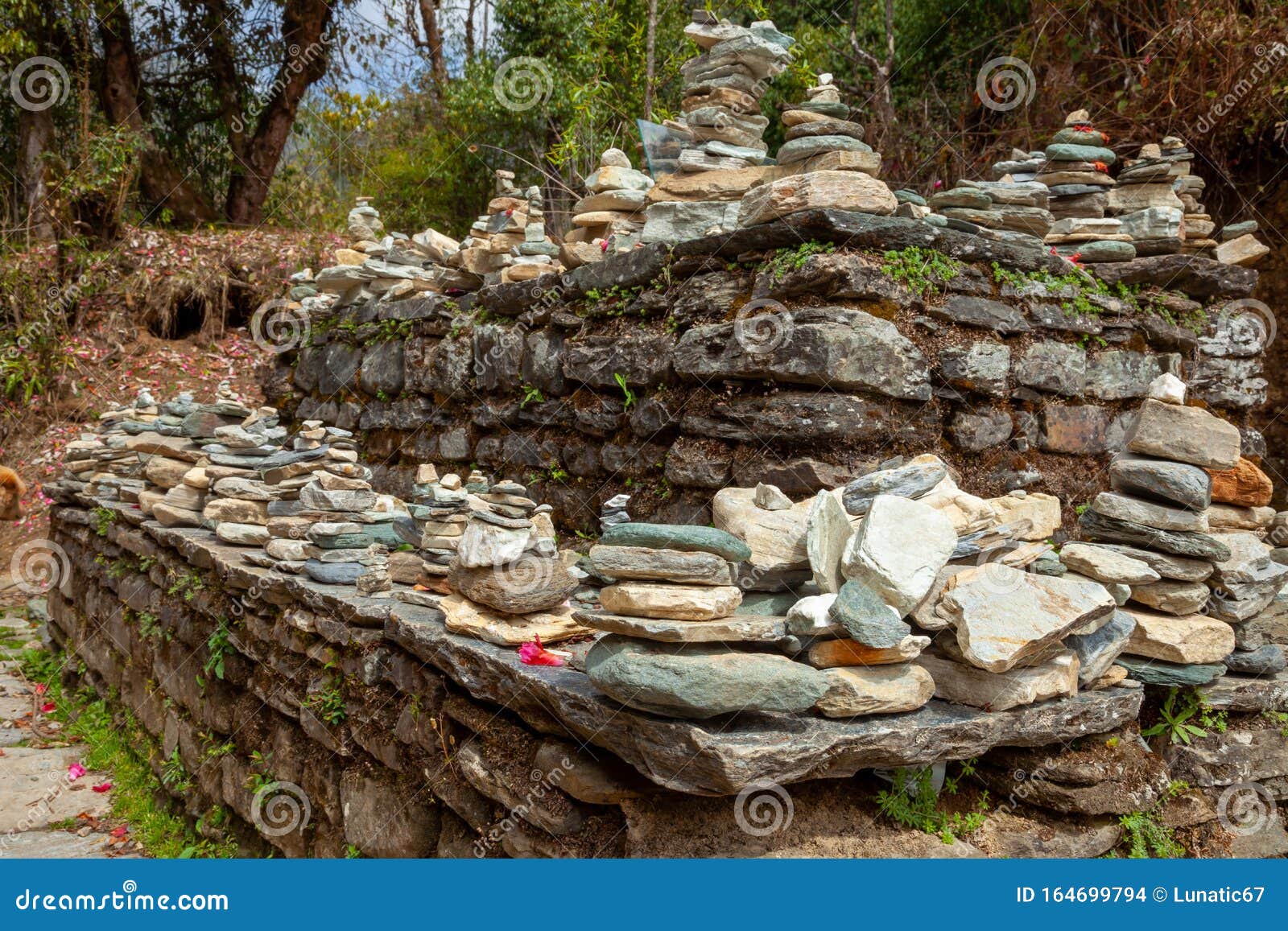 Multiple Stacking Stone in Nepal. Stock Photo Image of buddhism