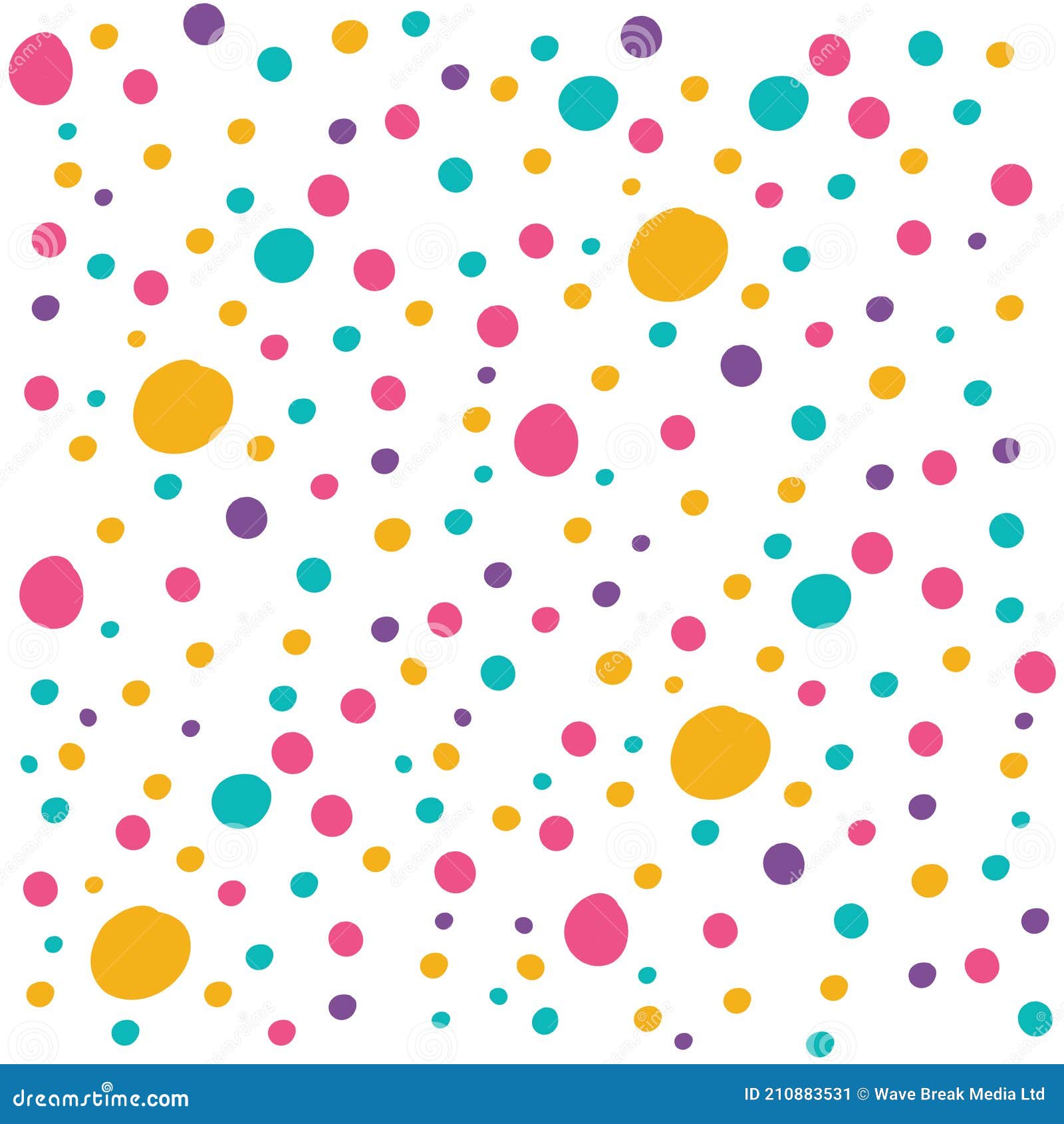 Multiple Yellow, Pink, Green and Purple Spots on White Background Stock ...