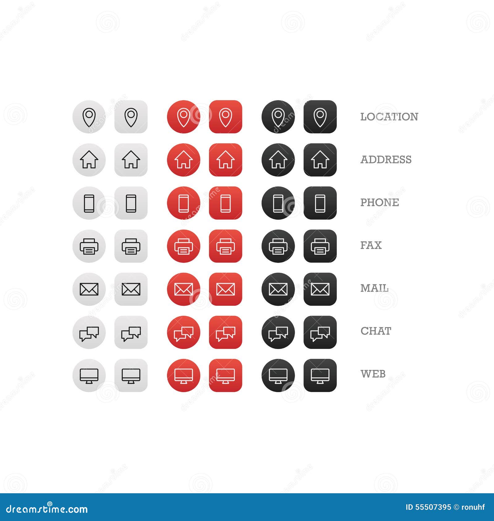 multipurpose business card icon set of web icons for business, finance and communication