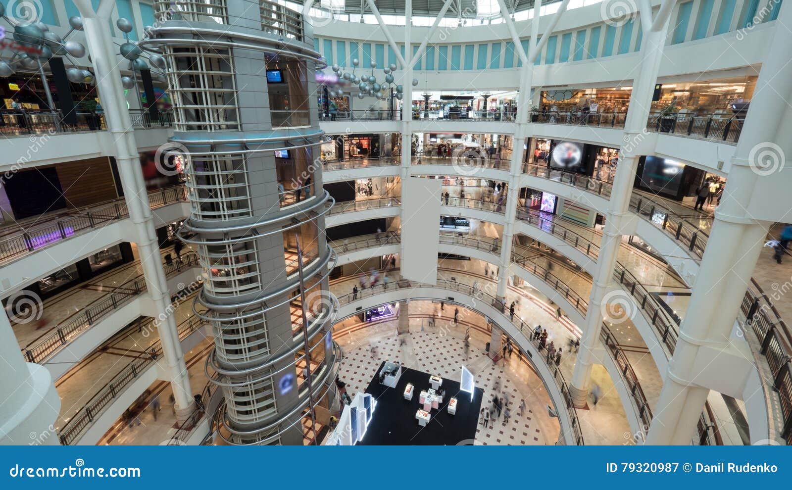 Multistorey Shopping Mall with Customers Stock Image Image of store, consumer 79320987