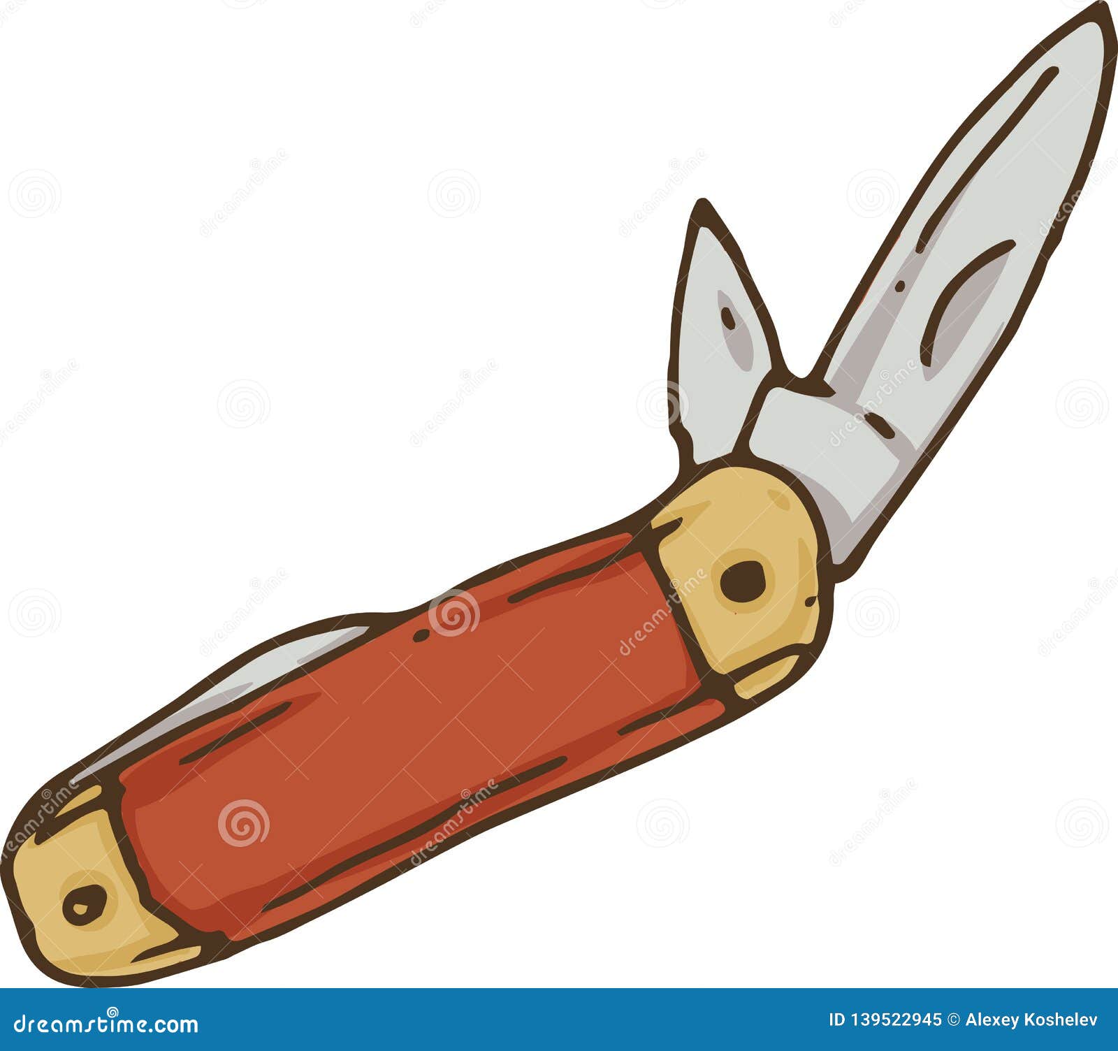 Pocket Knife stock vector. Illustration of handle, isolated 139522945