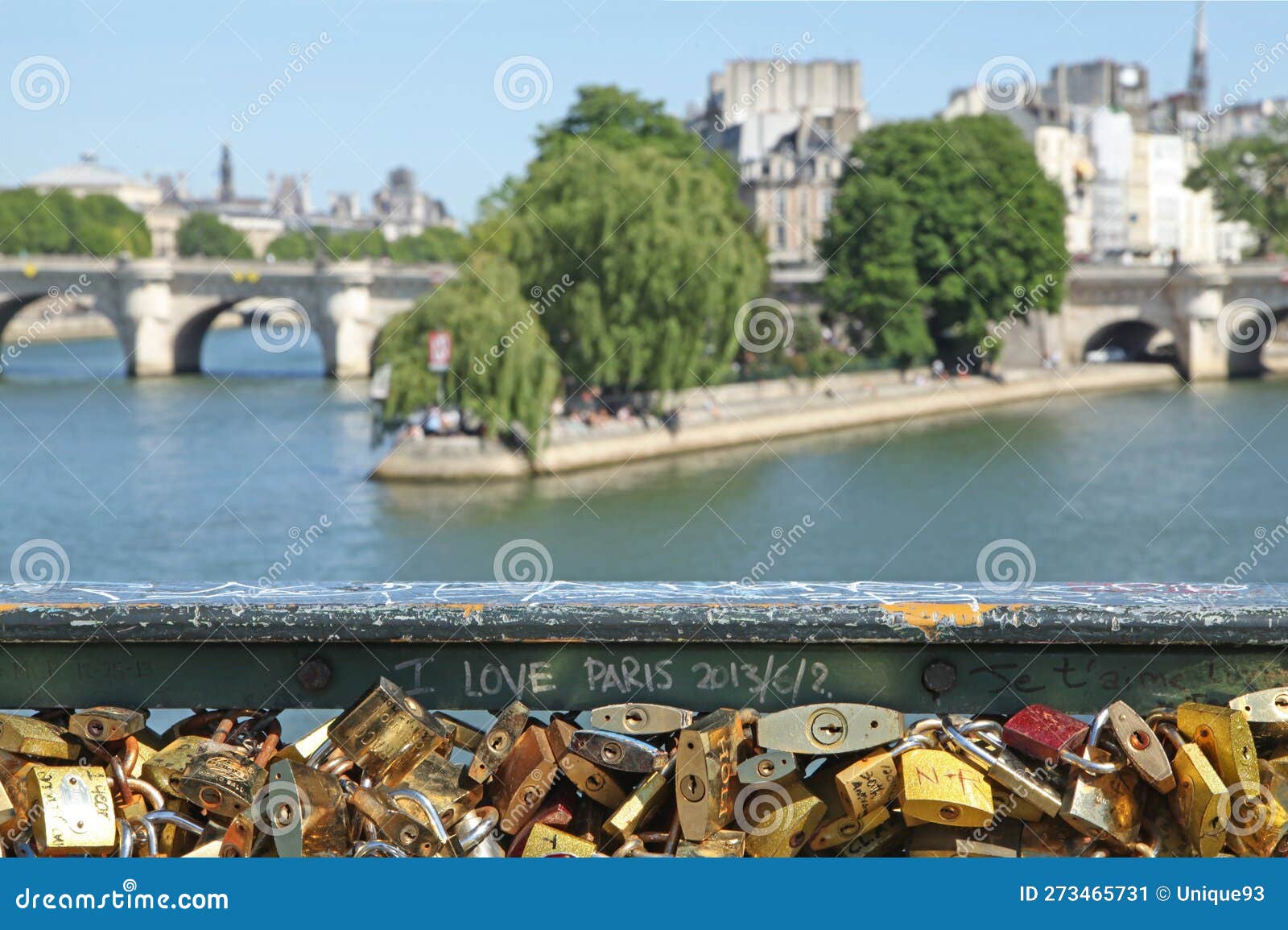 Multitude of Padlocks Hung on the Pont Des Arts in Paris Editorial