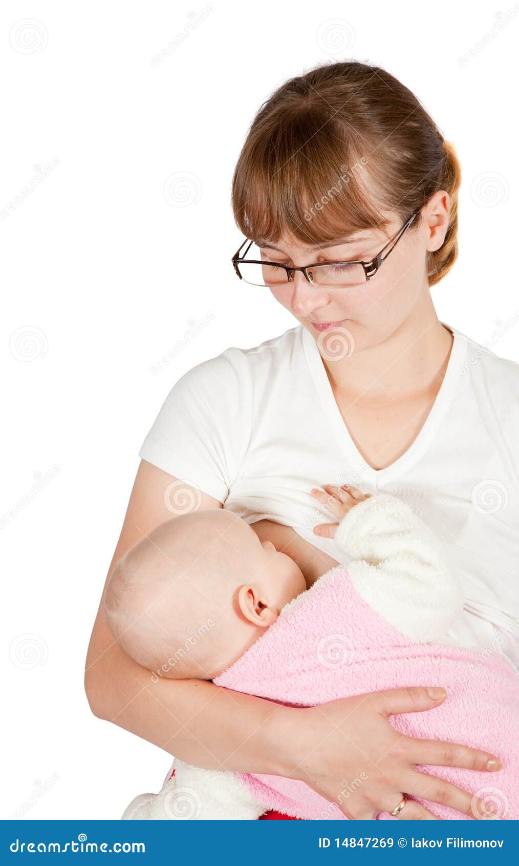 Mum Looks at Kid Sucking a Breast Stock Image Image of childhood, little 14847269