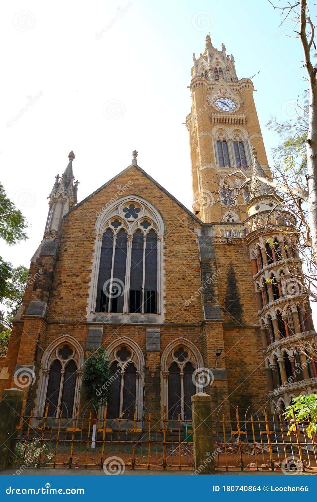 mumbai, india - february 7, 2019: the victorian rajabai clock tower of mumbai university formerly bombay in mumbai, india