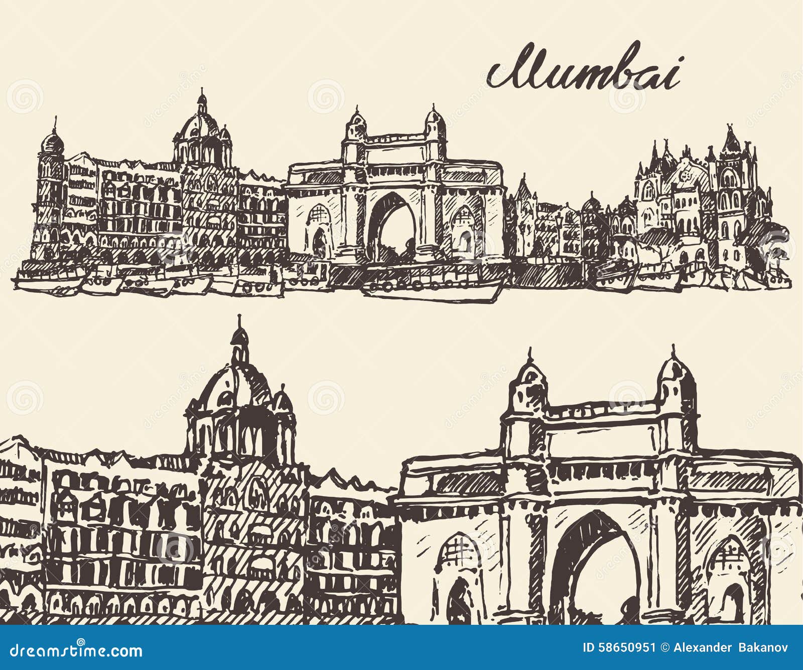 Mumbai Skyline Vector Art & Graphics | freevector.com