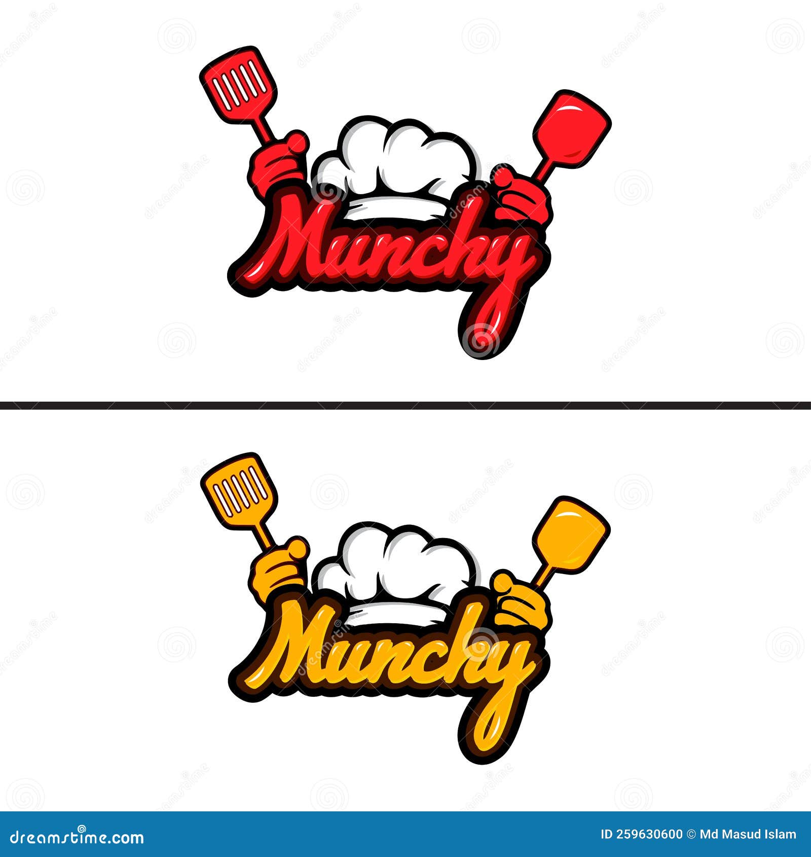 Munchy Color Full Typographic Logo Stock Vector Illustration of