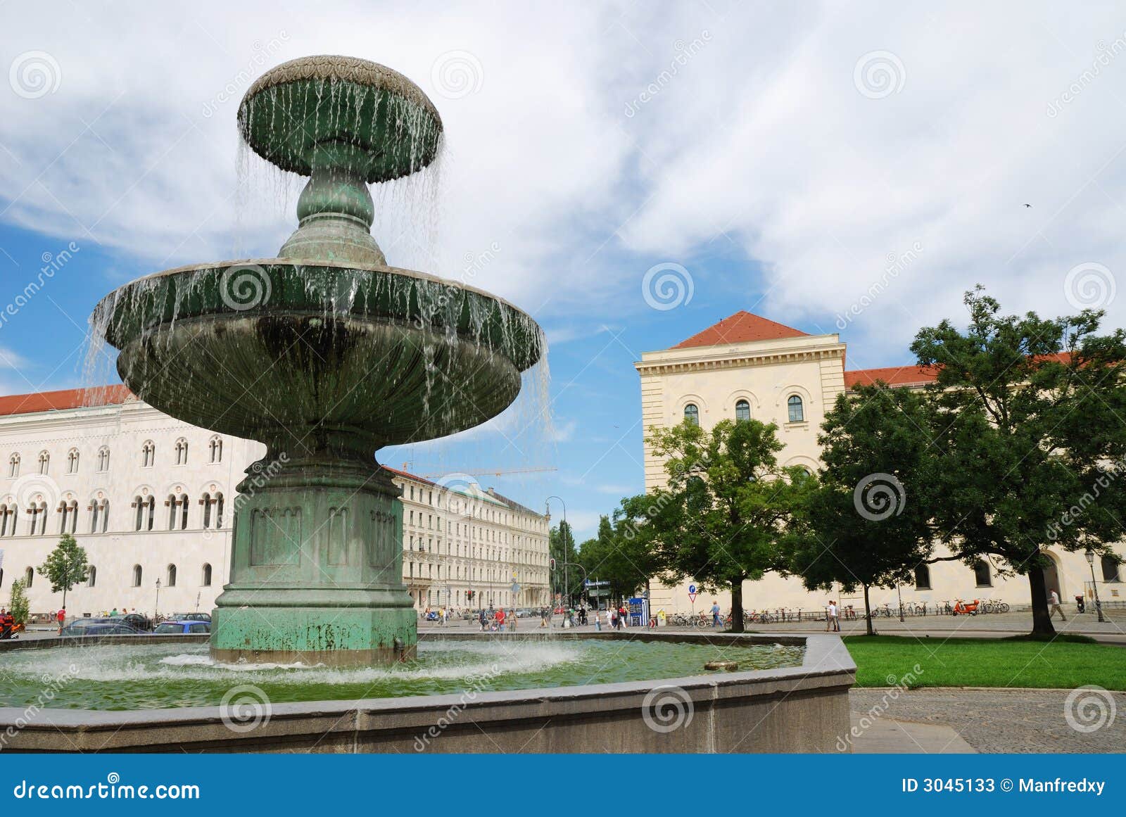 Fountain at the university of Munich (Bavaria, Germany).