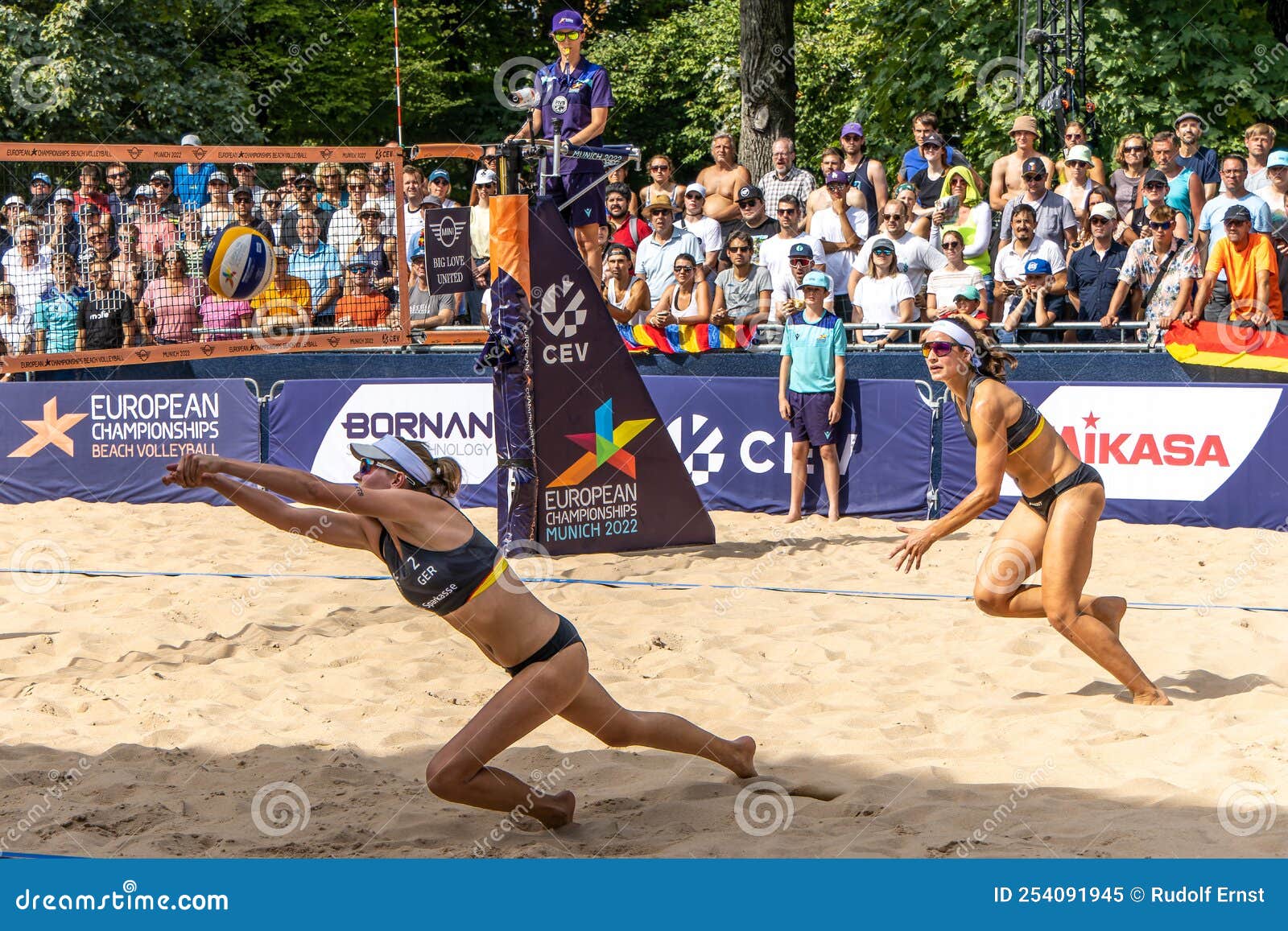 Munich, Germany - Aug 17, 2022 Women S European Beach Volleyball Championships 2022 Editorial Image