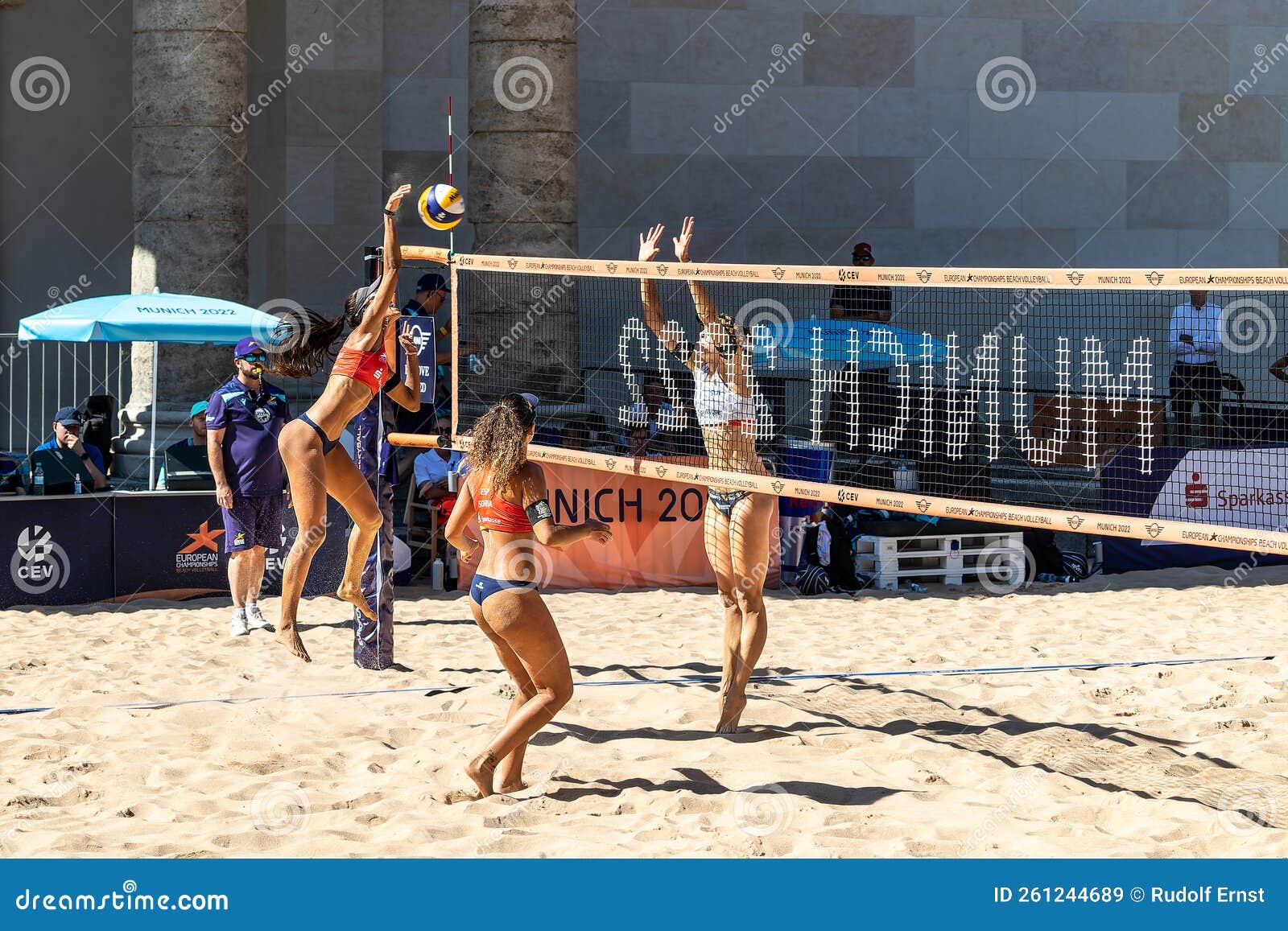 Munich, Germany - Aug 17, 2022 Women S European Beach Volleyball Championships 2022 Editorial Stock Image