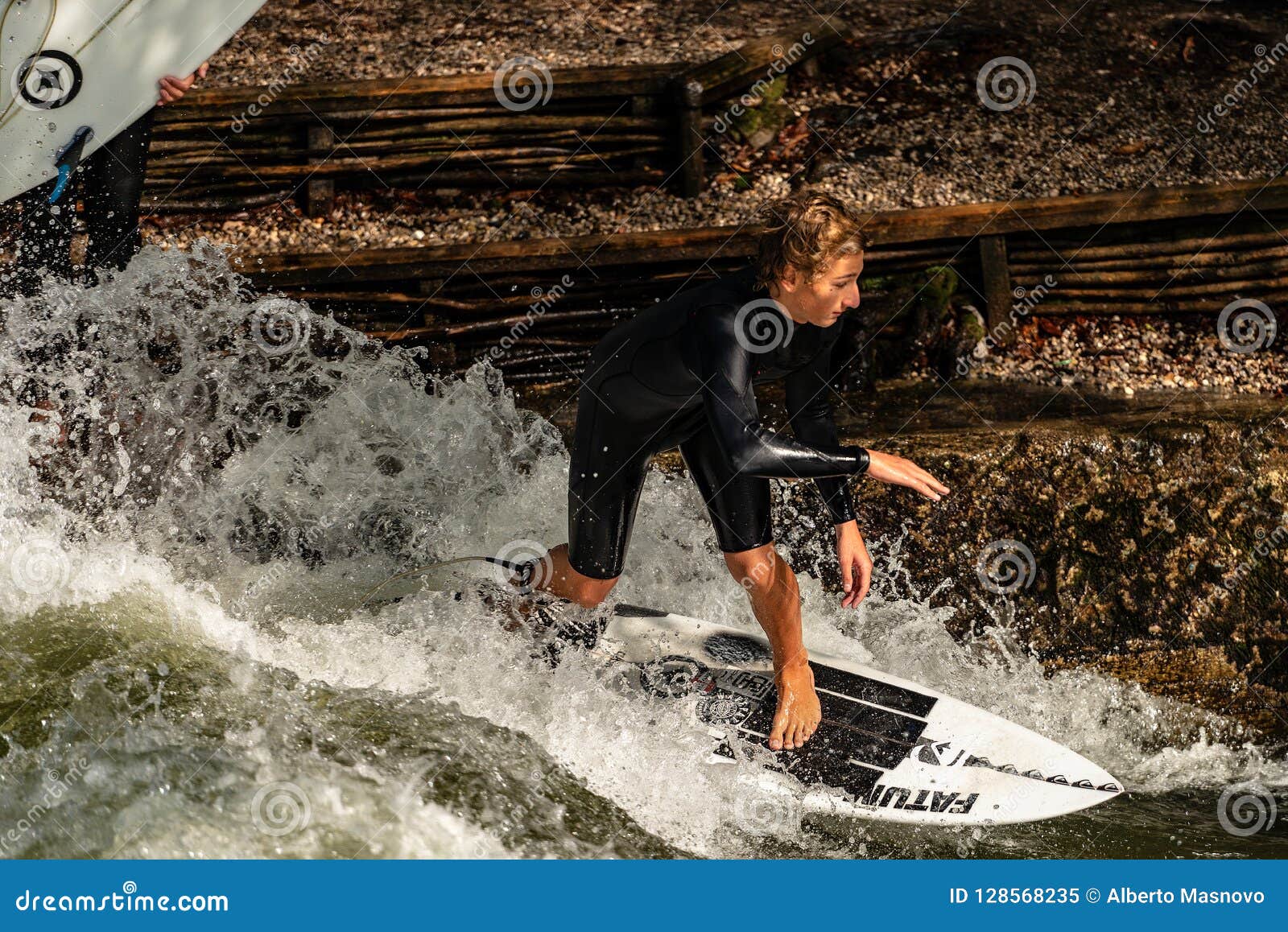 Surfing On The Eisbach River Englischer Garten Munich