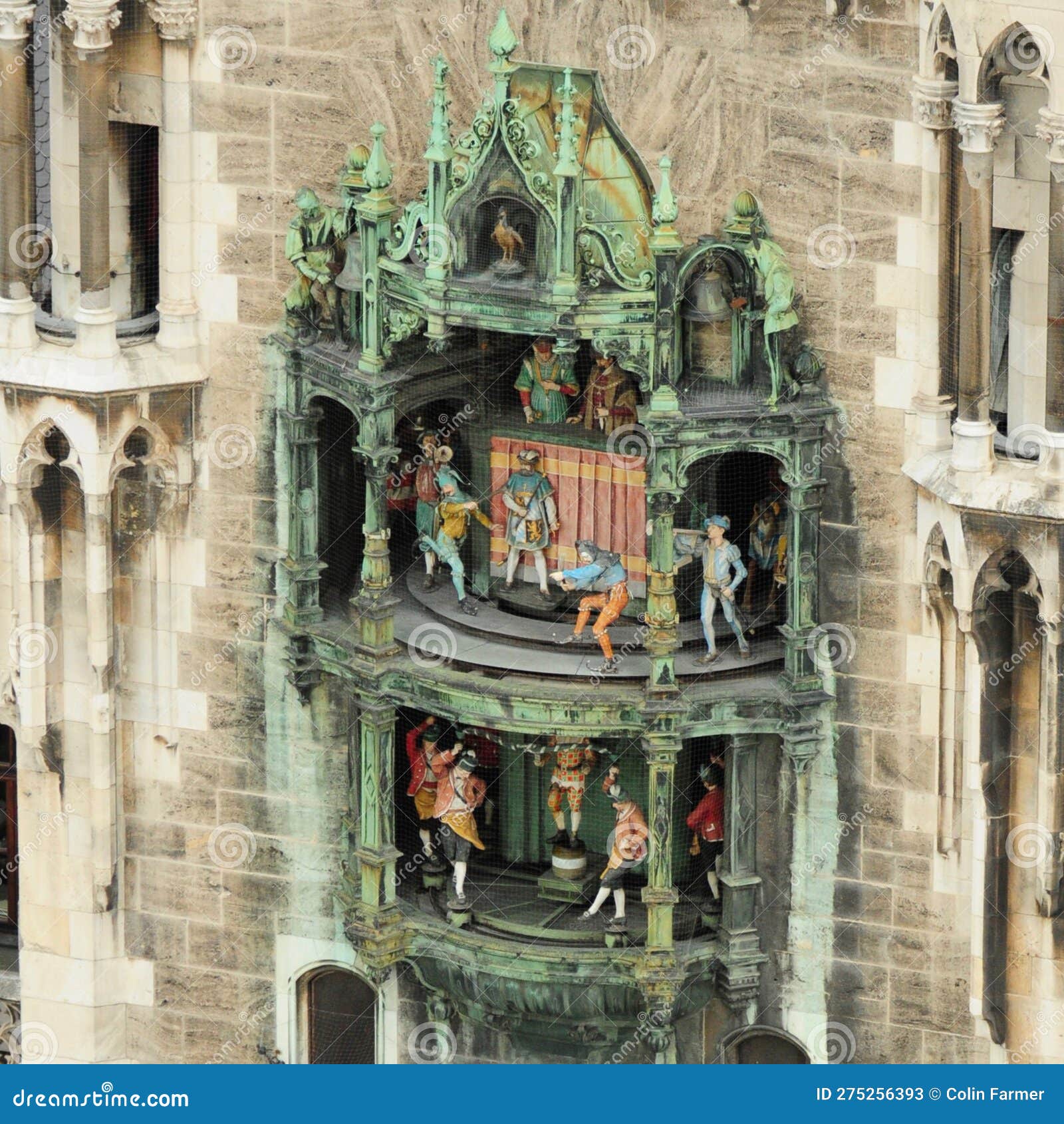 Rathaus Glockenspiel München from Above Marienplatz Stock Image Image