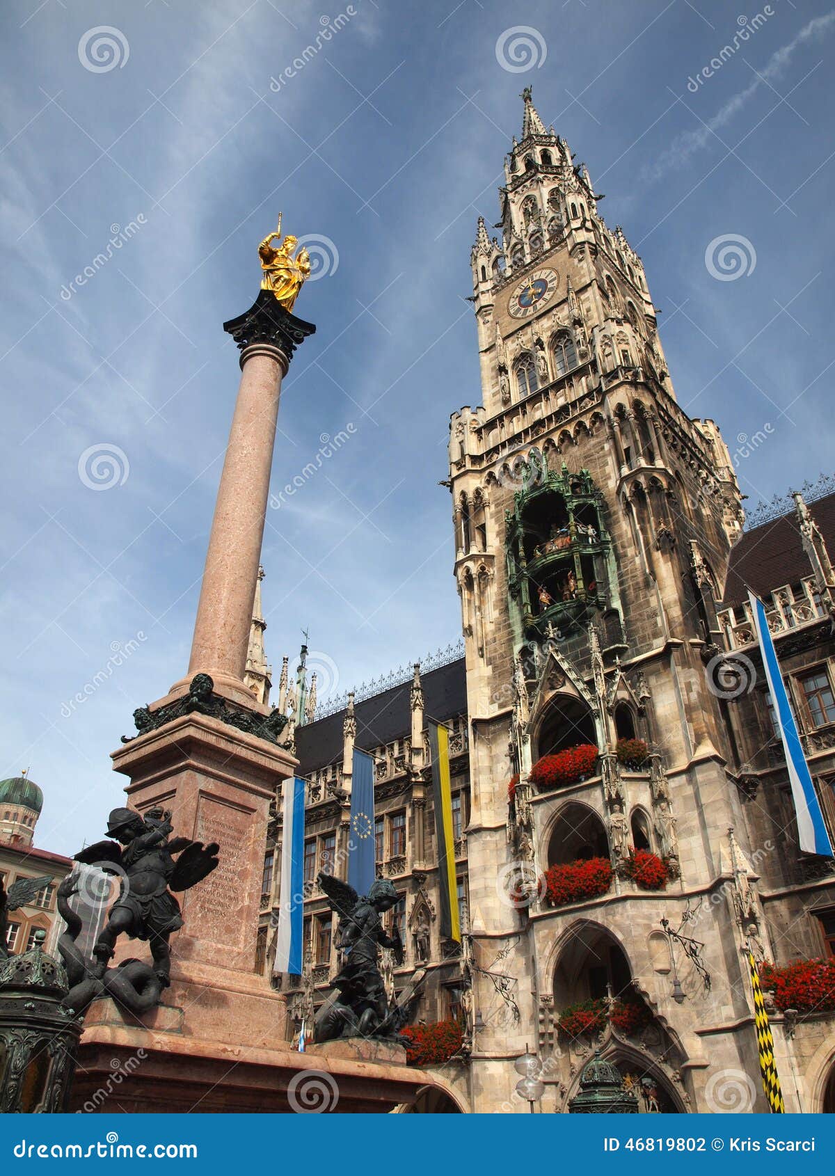 Munich Glockenspiel stock photo. Image of oktoberfest 46819802