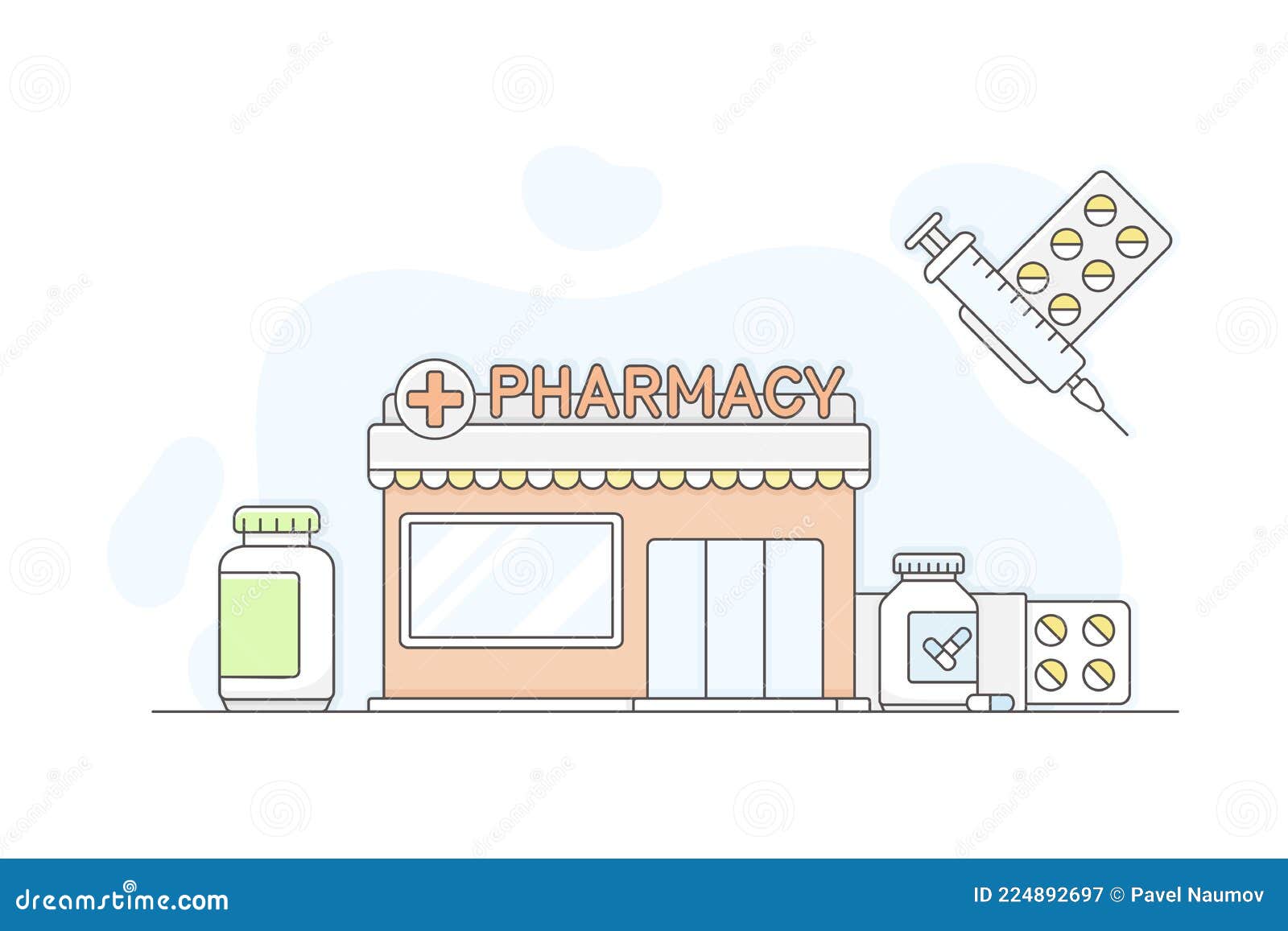 Municipal or City Services for Citizen with Pharmacy Department Vector  Illustration Stock Vector - Illustration of government, infrastructure:  224892697