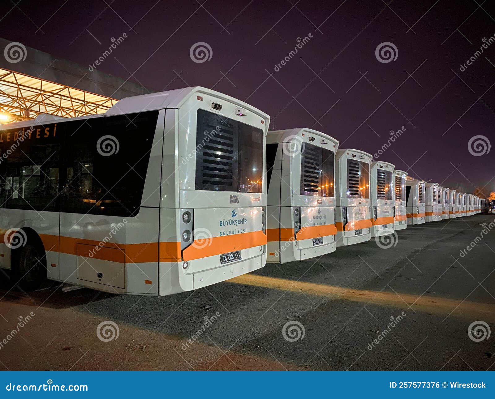 Municipality Busses Parked in a Row Editorial Photo Image of urban, public 257577376