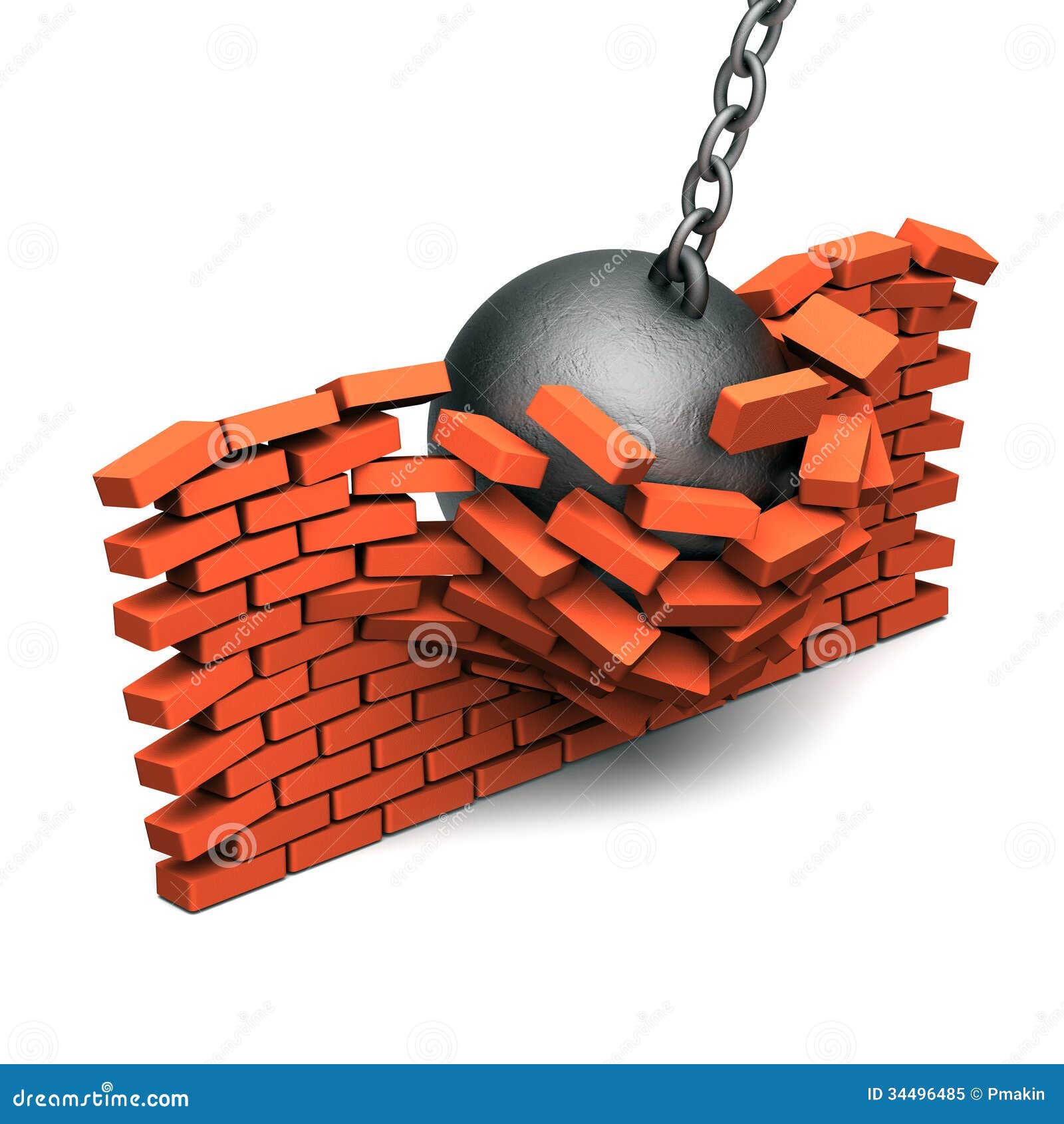 Mur Brisé Du Bâtiment Photo libre de droits Image 34496485