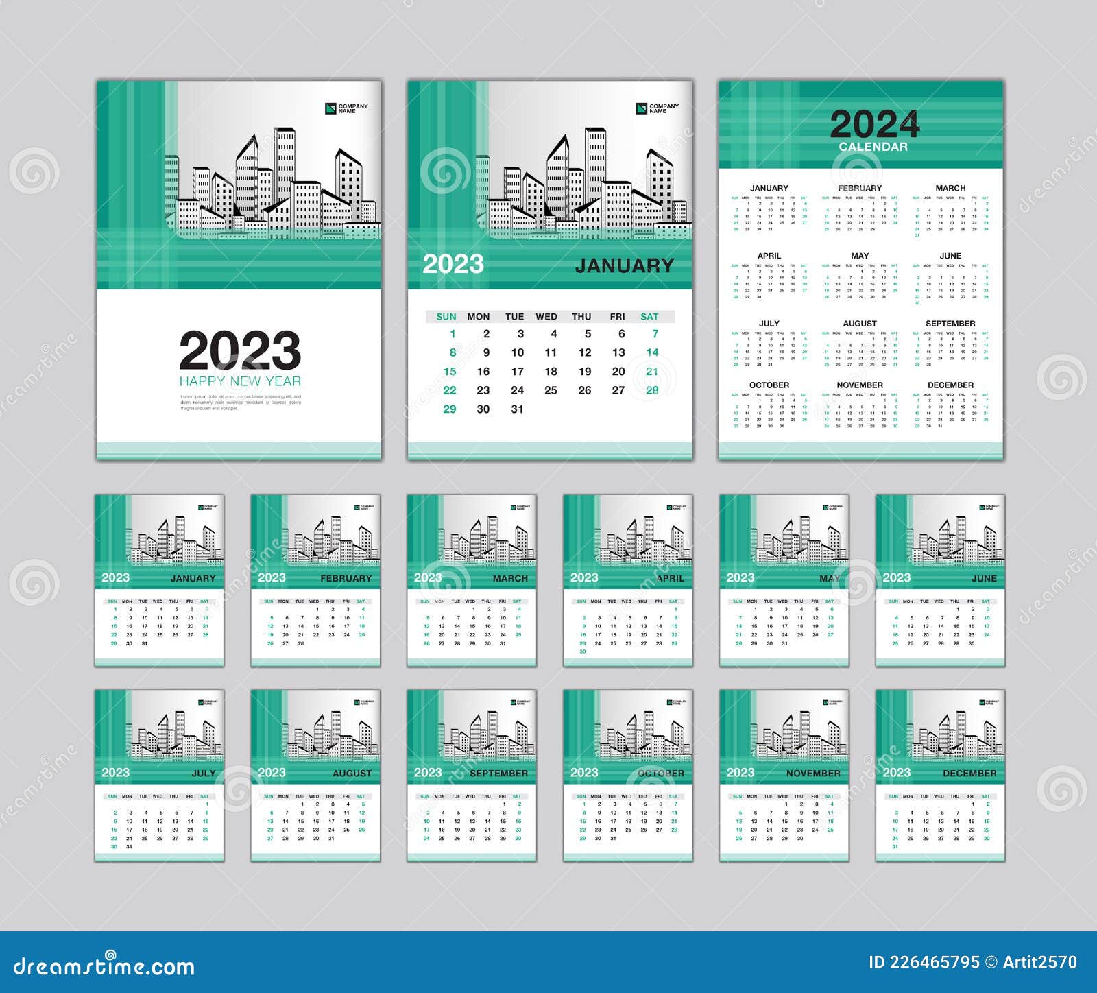 Calendrier mensuel 2023 - 2024 (affichage)