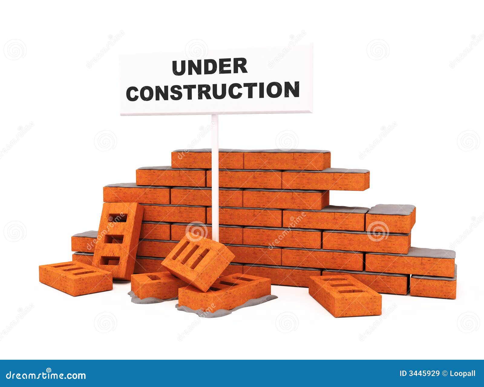 Mur De Briques En Construction Illustration Stock - Illustration