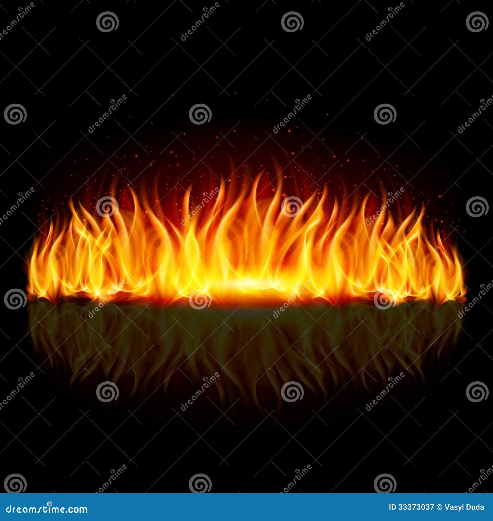 Mur du feu sur le noir. illustration de vecteur. Illustration du flambage -  33373037