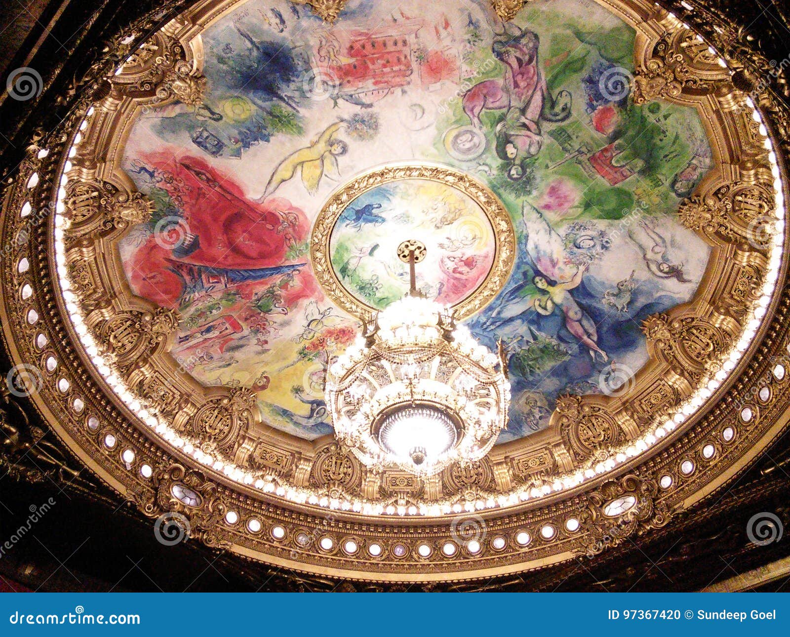 Mural On The Ceiling Of The Opera House Stock Photo Image Of