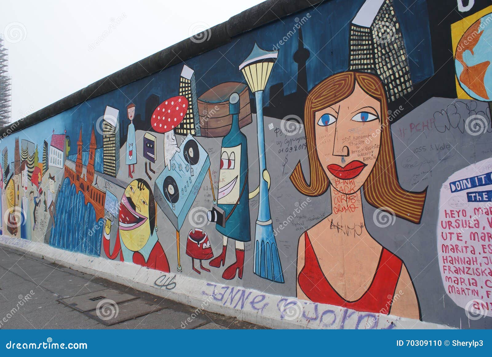 Mural de Berlin Wall imagen editorial. Imagen de oriente 70309110