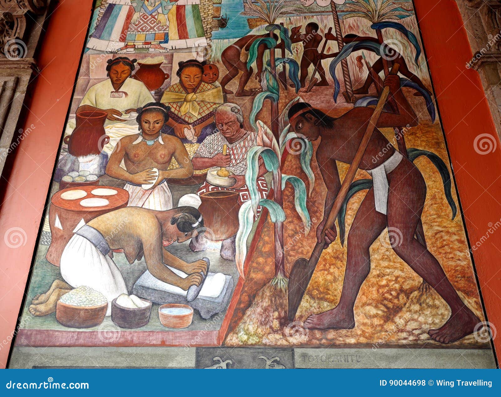 Mural de Diego Rivera, México. Los detalles del mural de los €™s de Diego Riveraâ que representa la historia de Mexicoâ€™s, en el palacio nacional en Ciudad de México Diego Rivera era pintor mexicano prominente, y sus frescos grandes ayudados a establecer el movimiento mural mexicano en arte mexicano