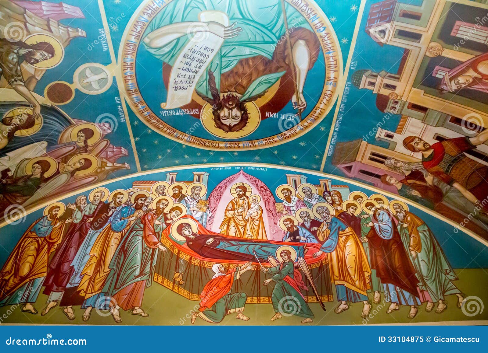 Mural religious paintings stock image. Image of mural 33104875