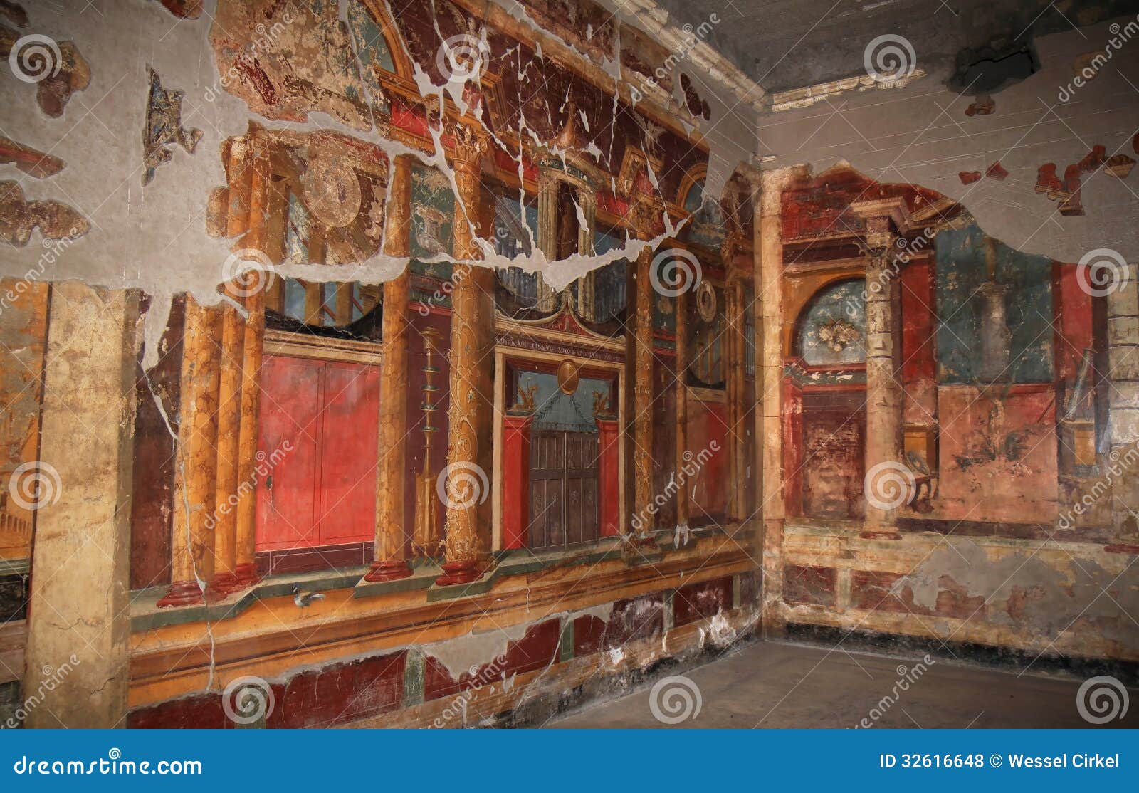 Murals In The Roman Villa Poppaea Italy Stock Photo Image Of