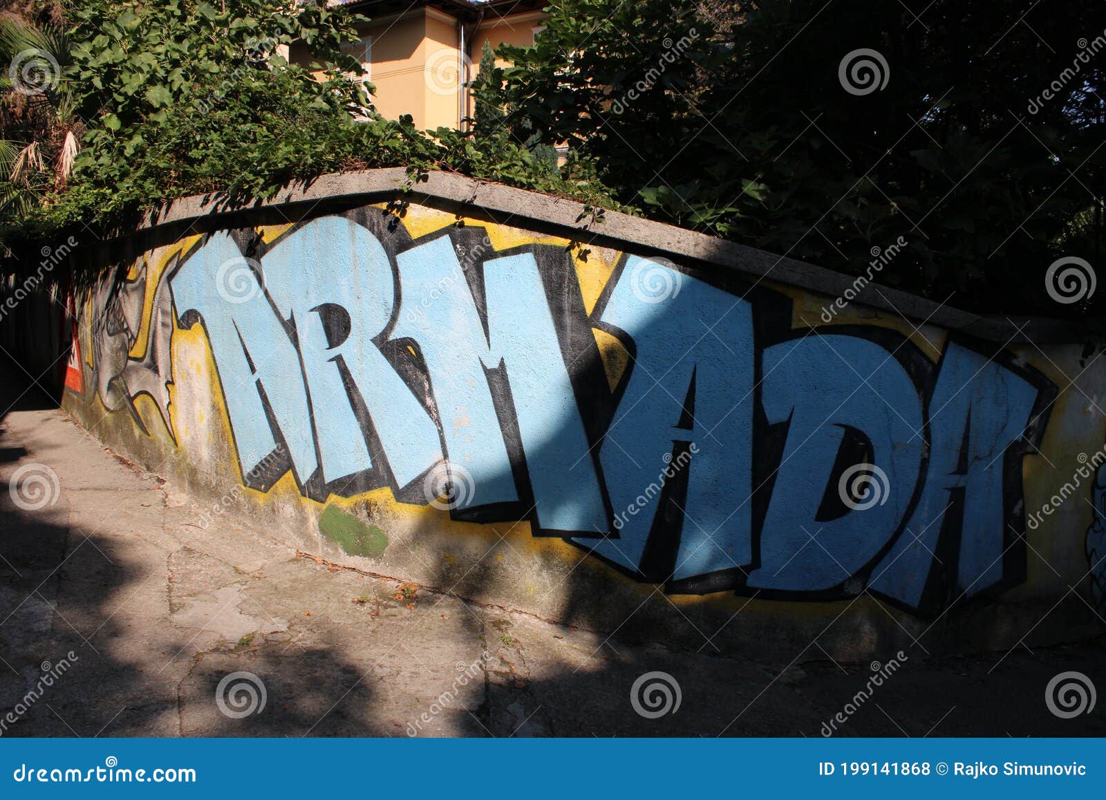 murals, street-art, wall-art, on the wall of seaside promenade in lovran, croatia, europe