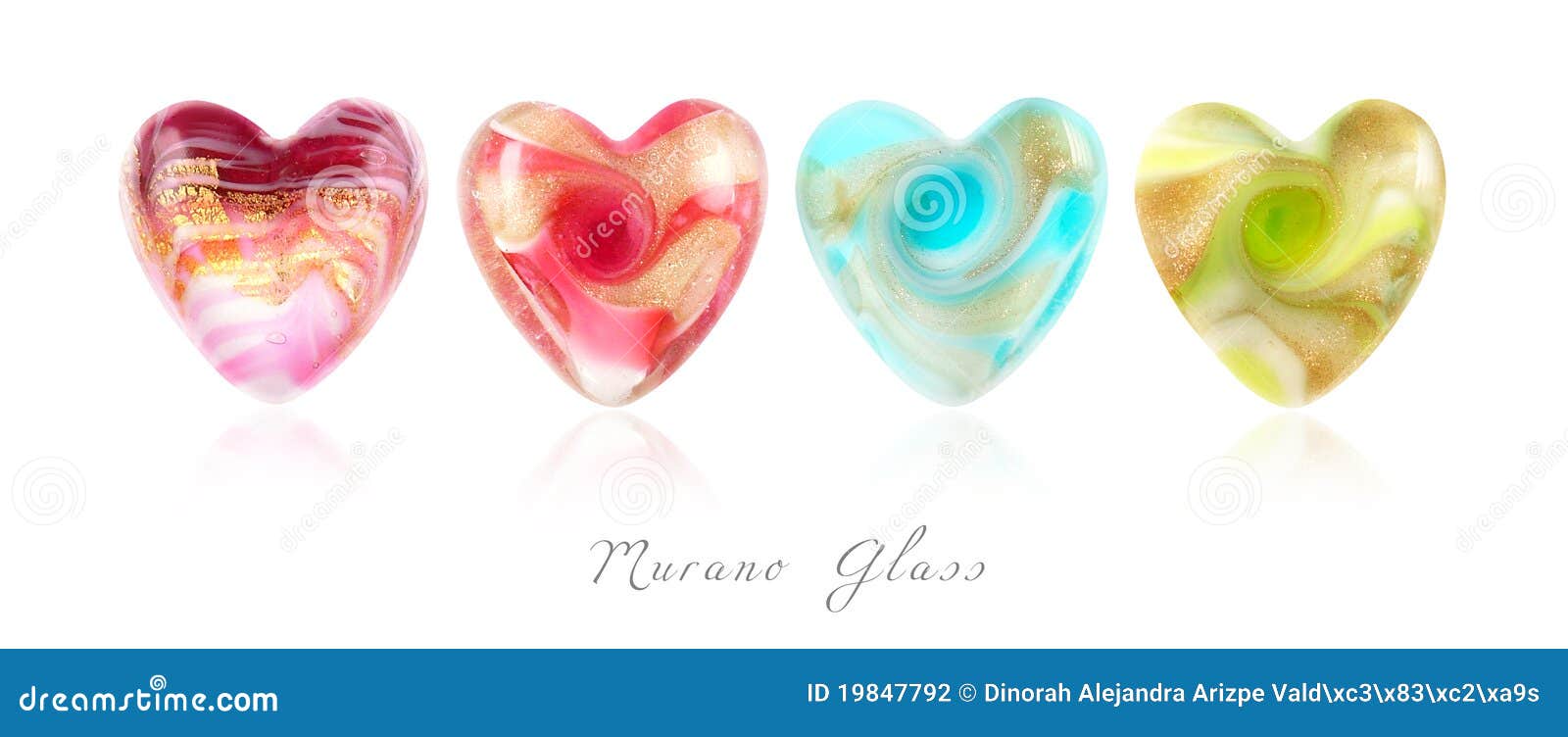 murano glass hearts