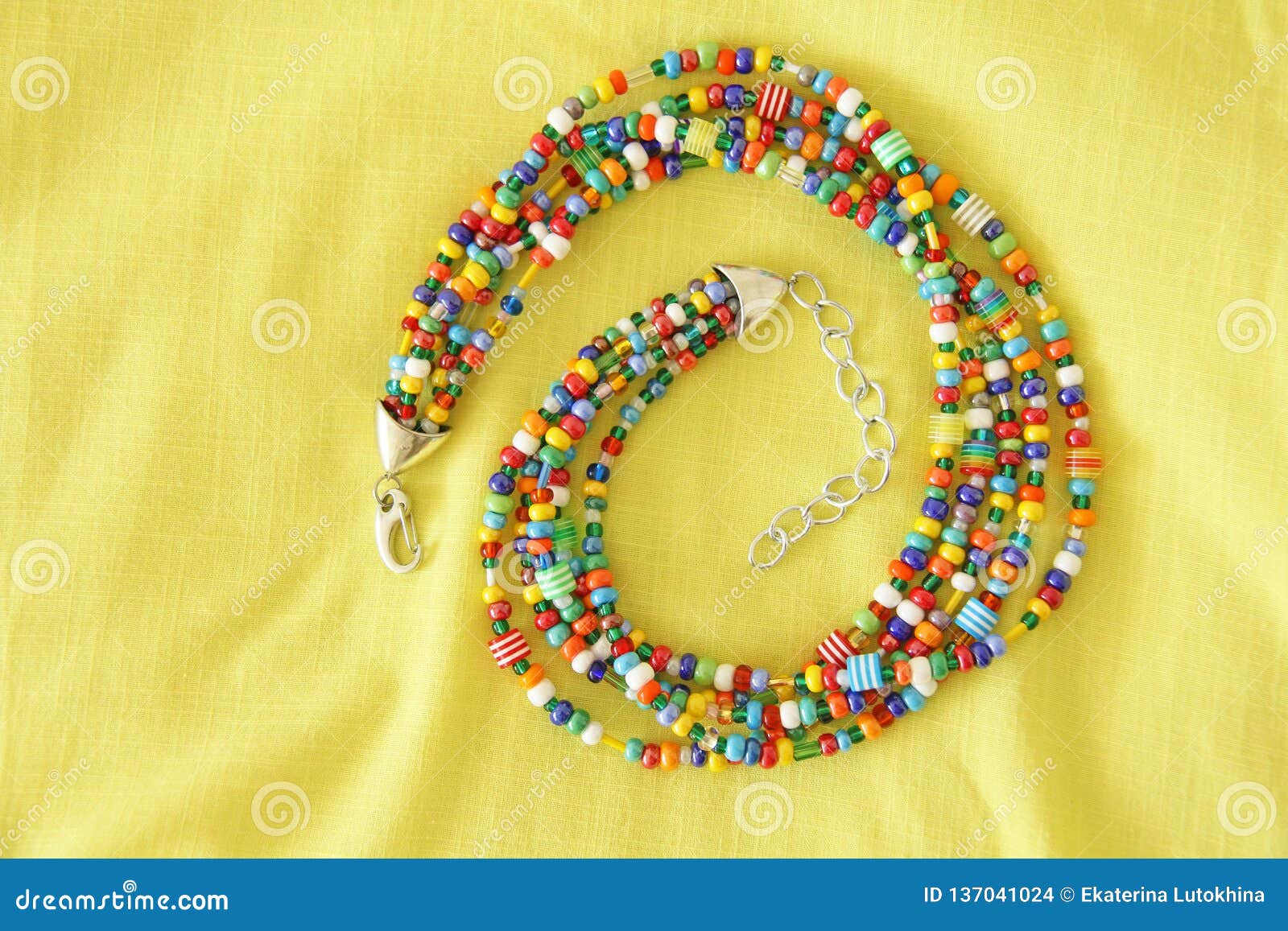 Murano and Venetian Glass Handmade. Bright Colorful Beads of Murano ...