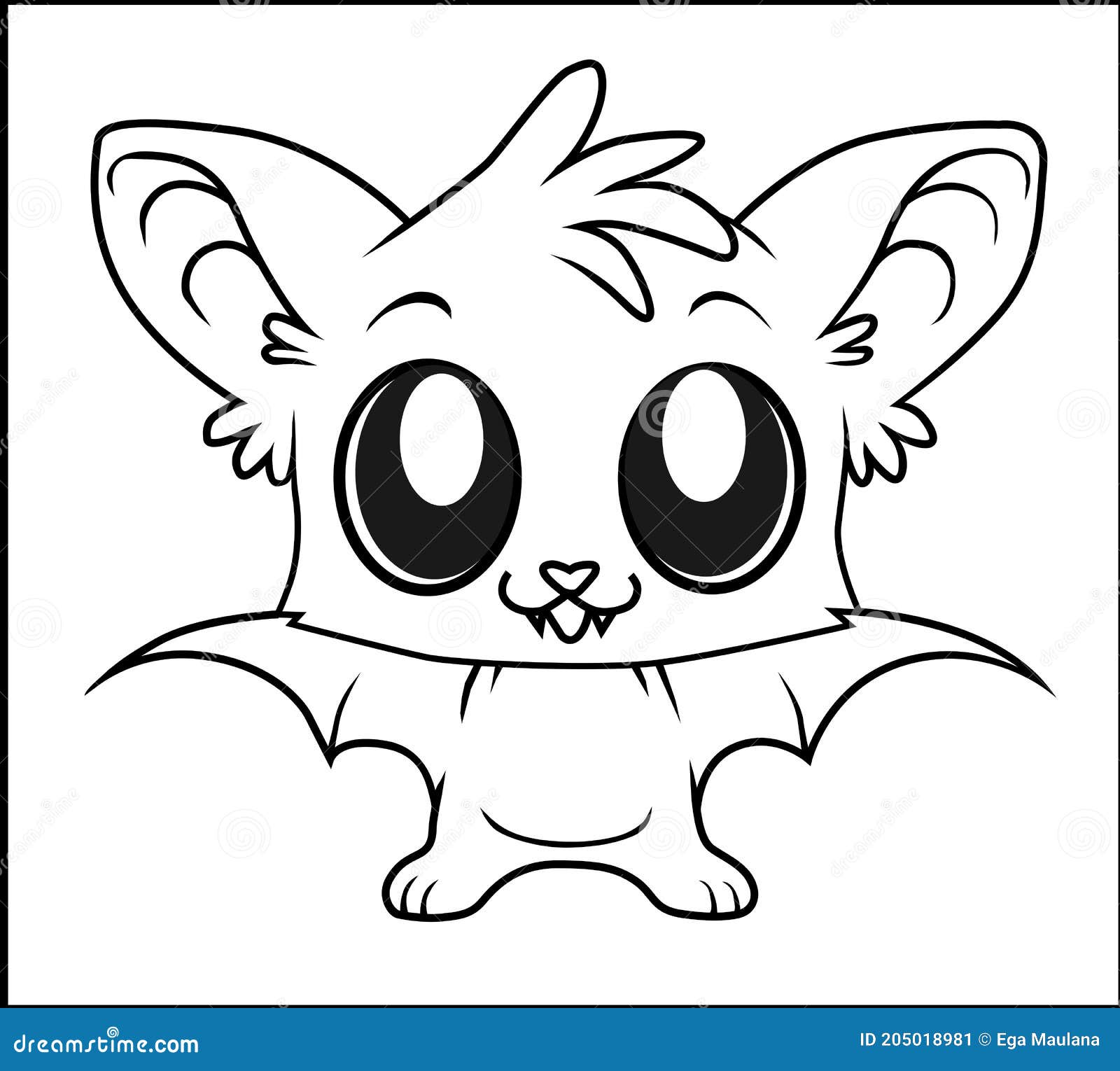 Murciélago para colorear ilustración del vector. Ilustración de animal -  205018981