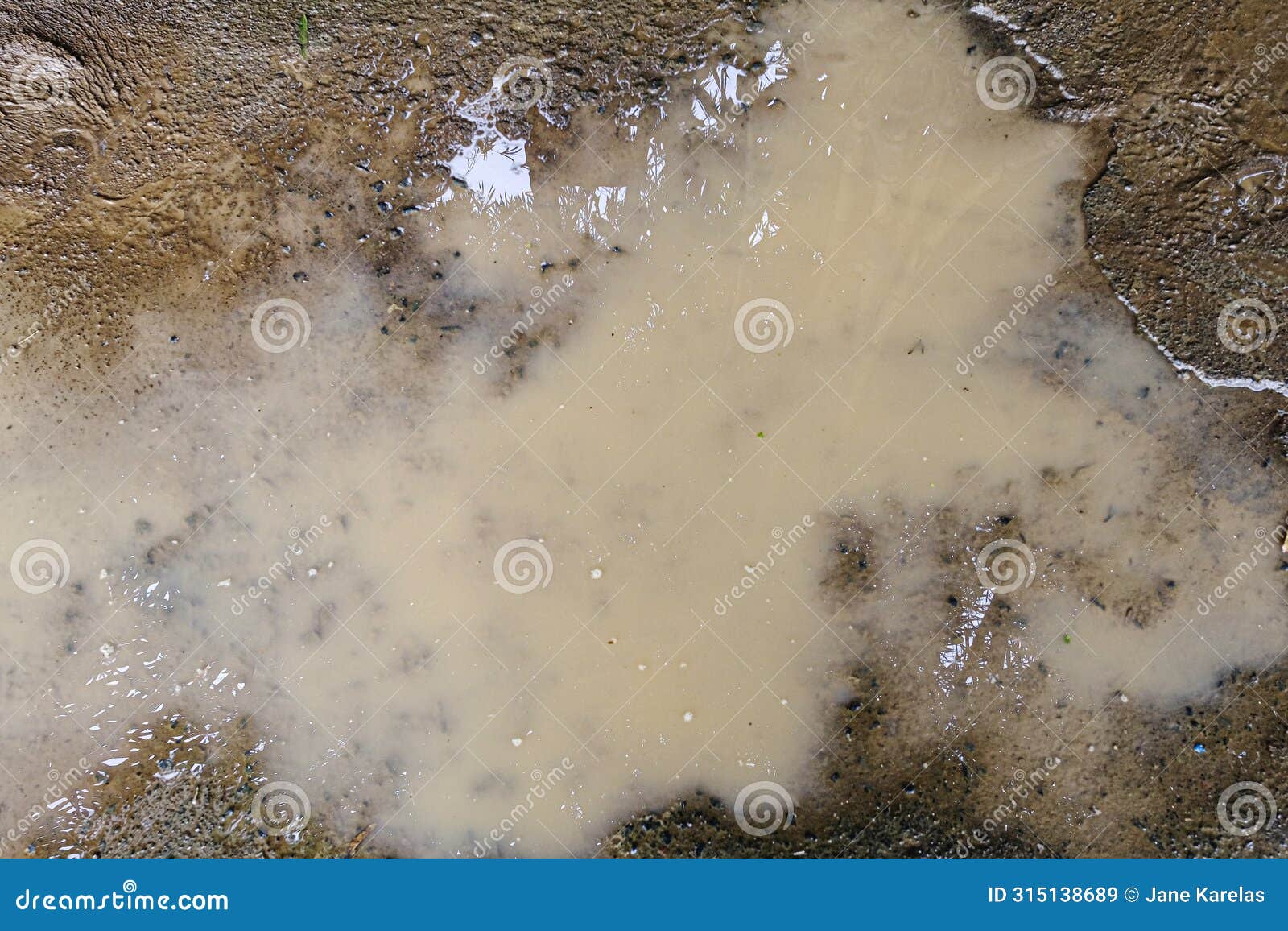 murky water puddle on dirt ground grunge texture