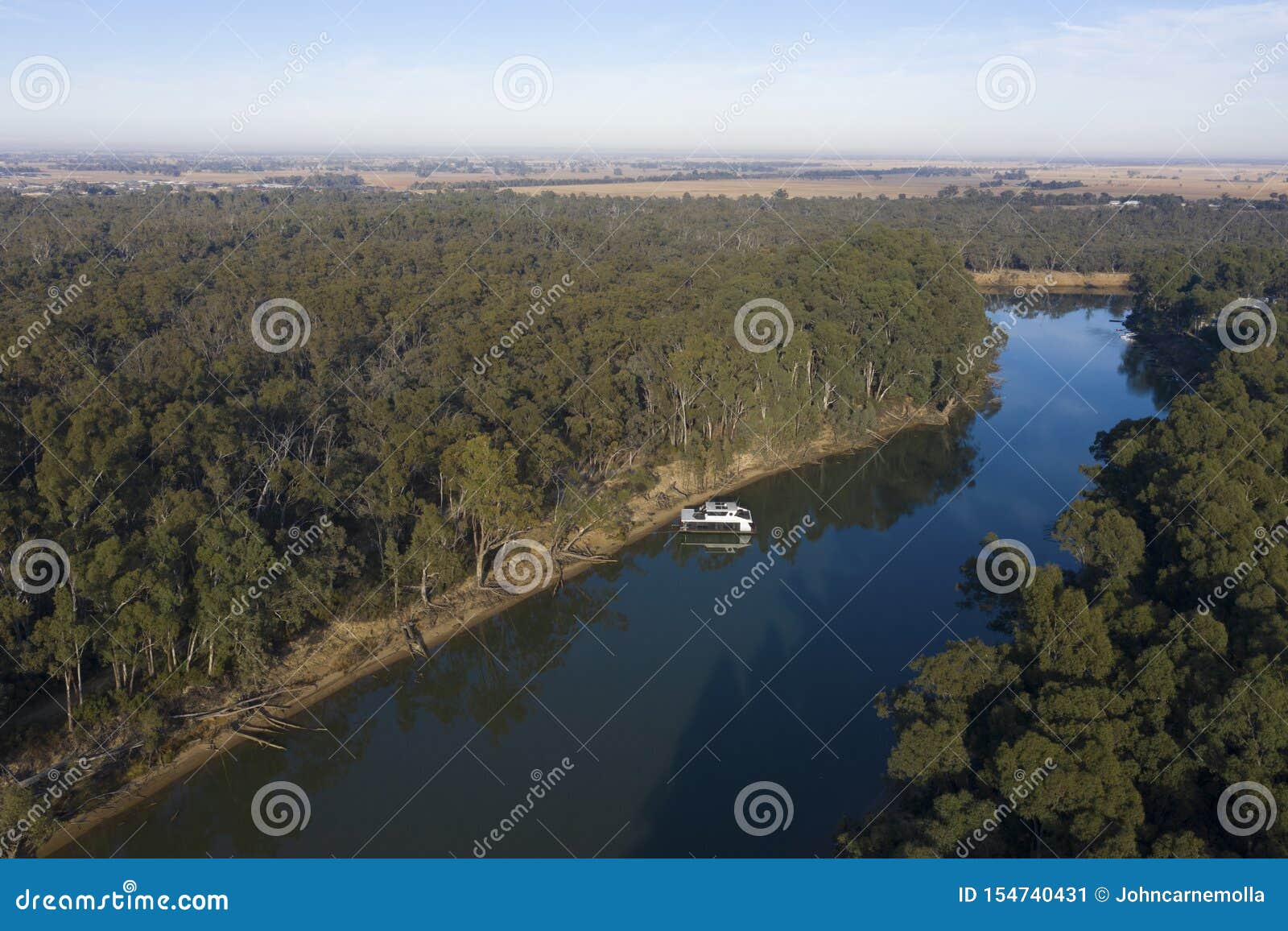 The Murray River Near Echuca. Stock Image Image of houseboat, travel 154740431