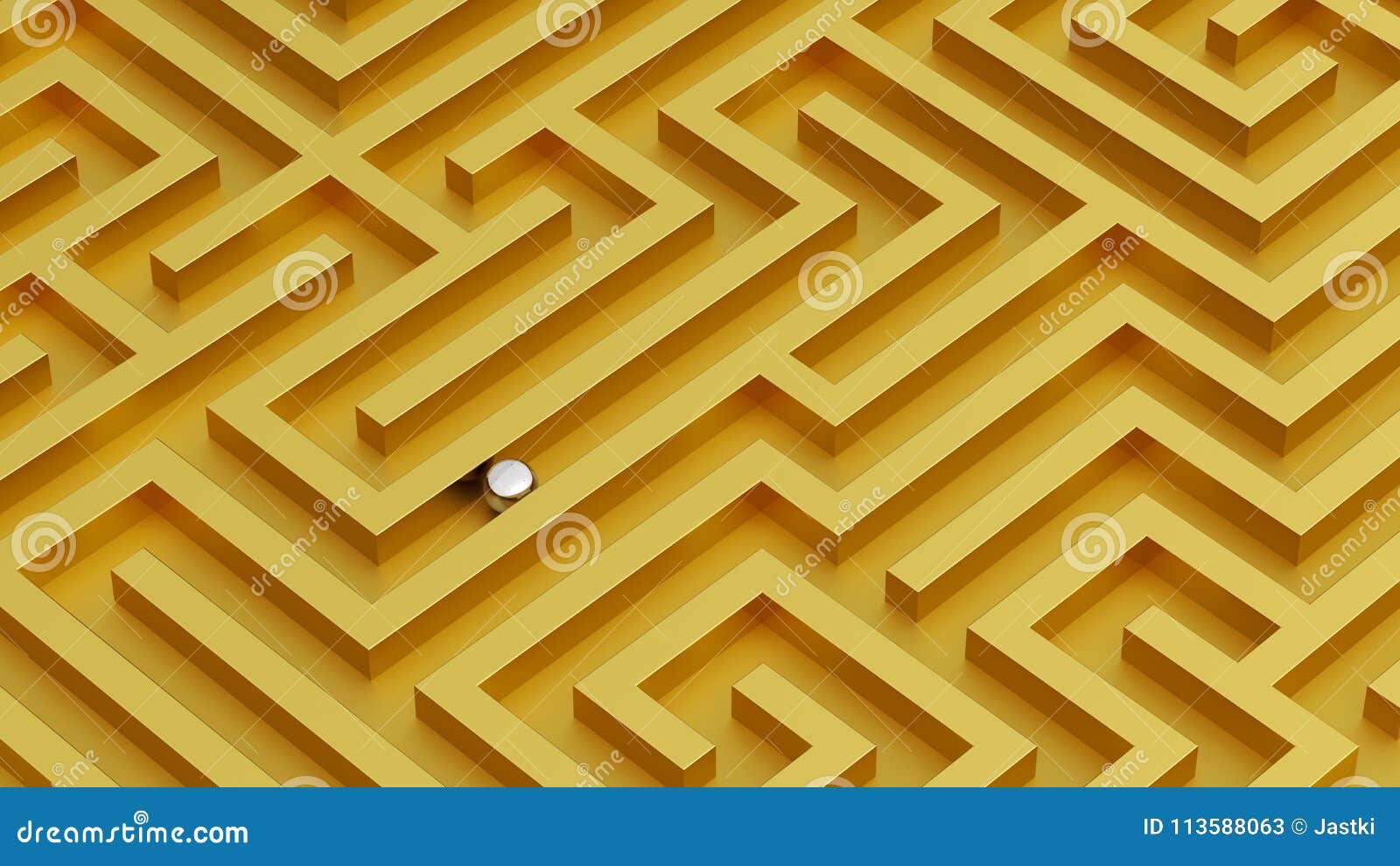 Labyrinthe Labyrinthe Avec Rendu 3d Boule Métallique