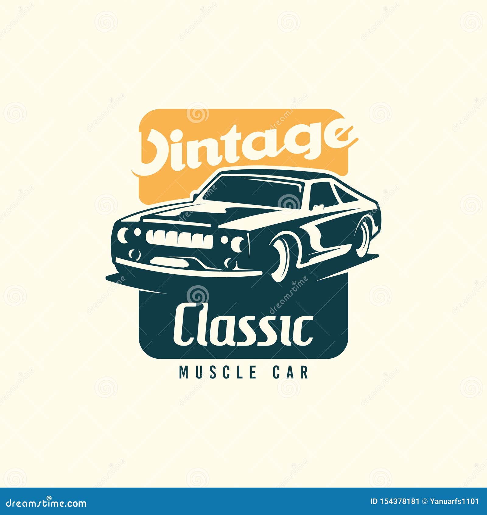 Muscle Car Logo Template in Retro Style. Retro Car Logo Vector Stock ...