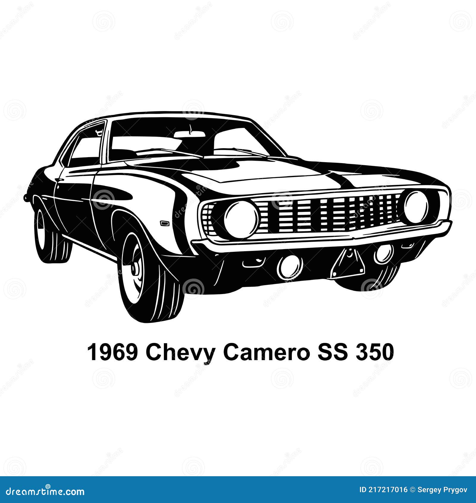 muscle car - old usa classic car, 1960s, muscle car stencil -  clip art for tshirt and emblem
