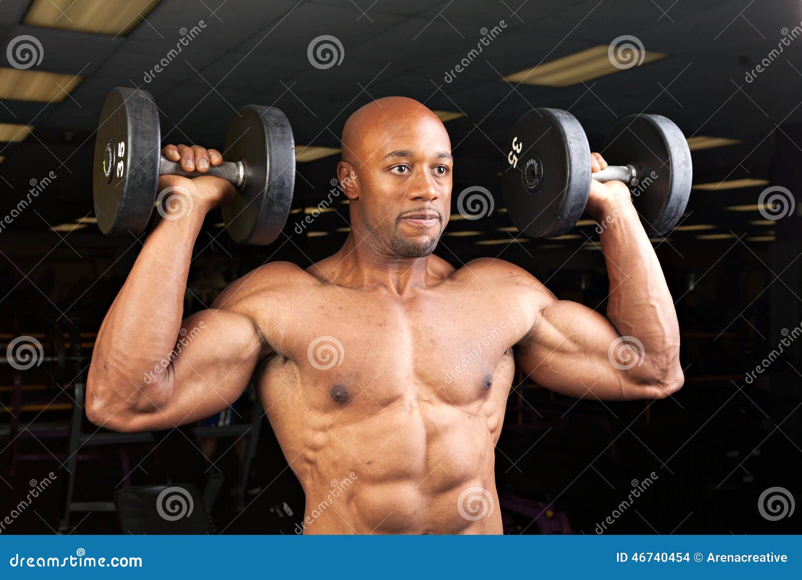 Muscle Man Bicep Curls stock photo. Image of huge, lifting - 48459736