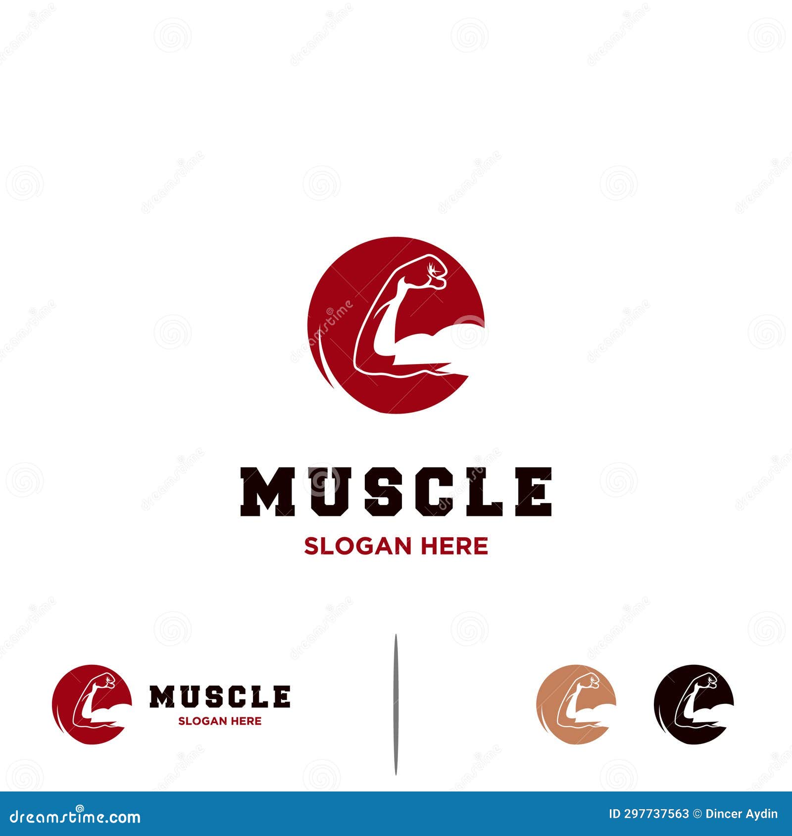 Muscle Logo Design on Isolated Background Stock Illustration ...